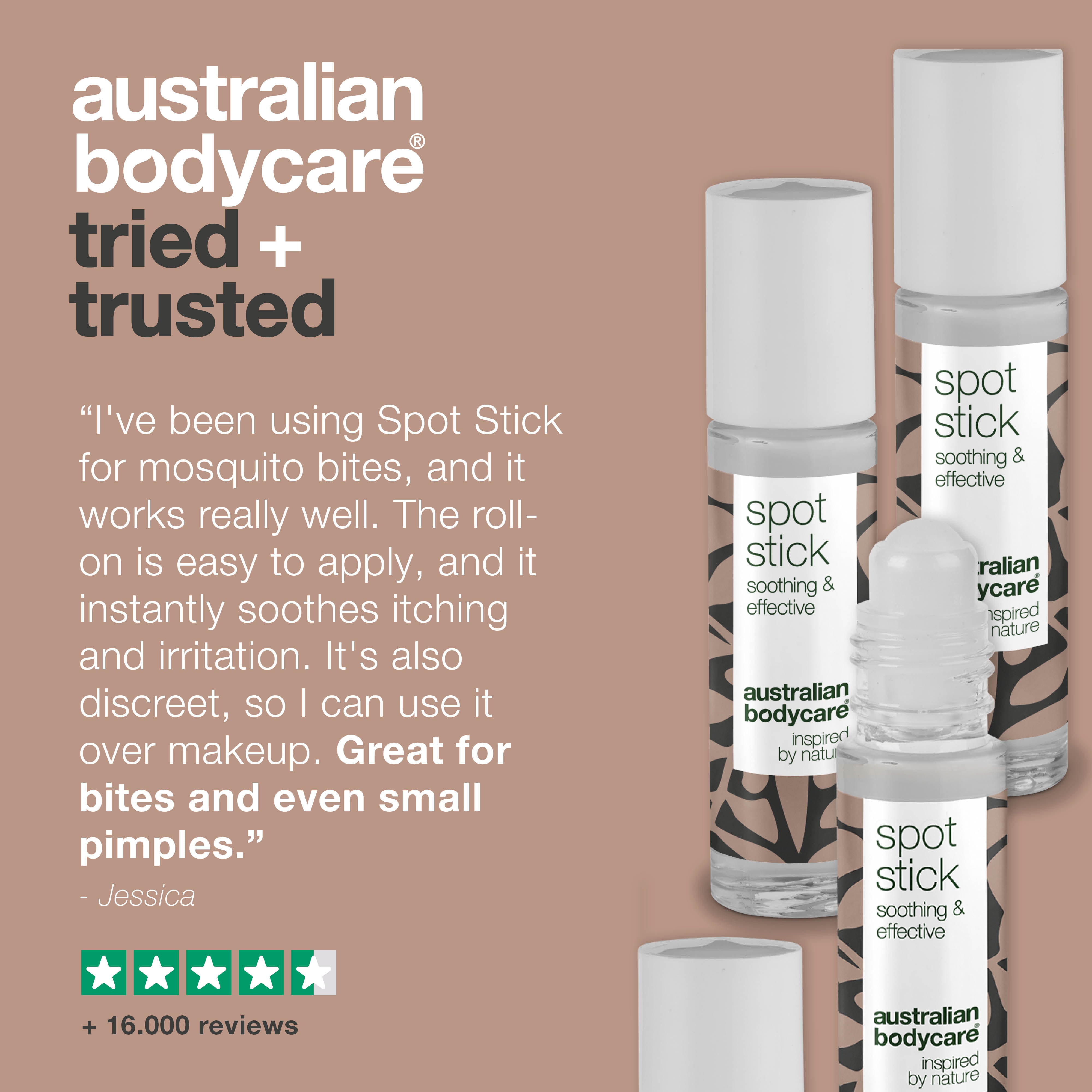 3x spot sticks for mosquito bites — Practical roll on stick for bacteria and irritation in insect bites