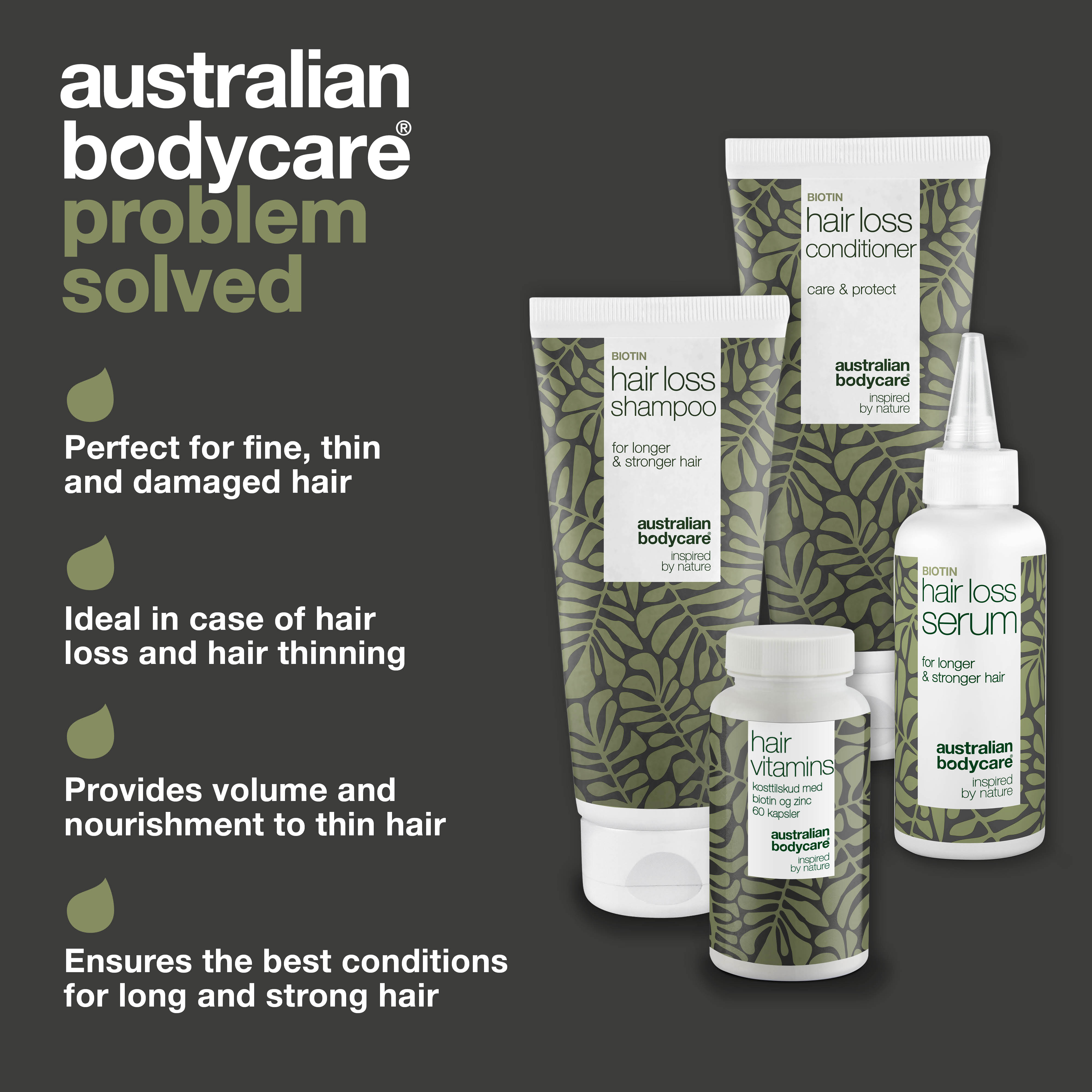 4 products for hair loss and thinning hair — Hair loss products with Biotin, Tea Tree Oil and Capilia Longa