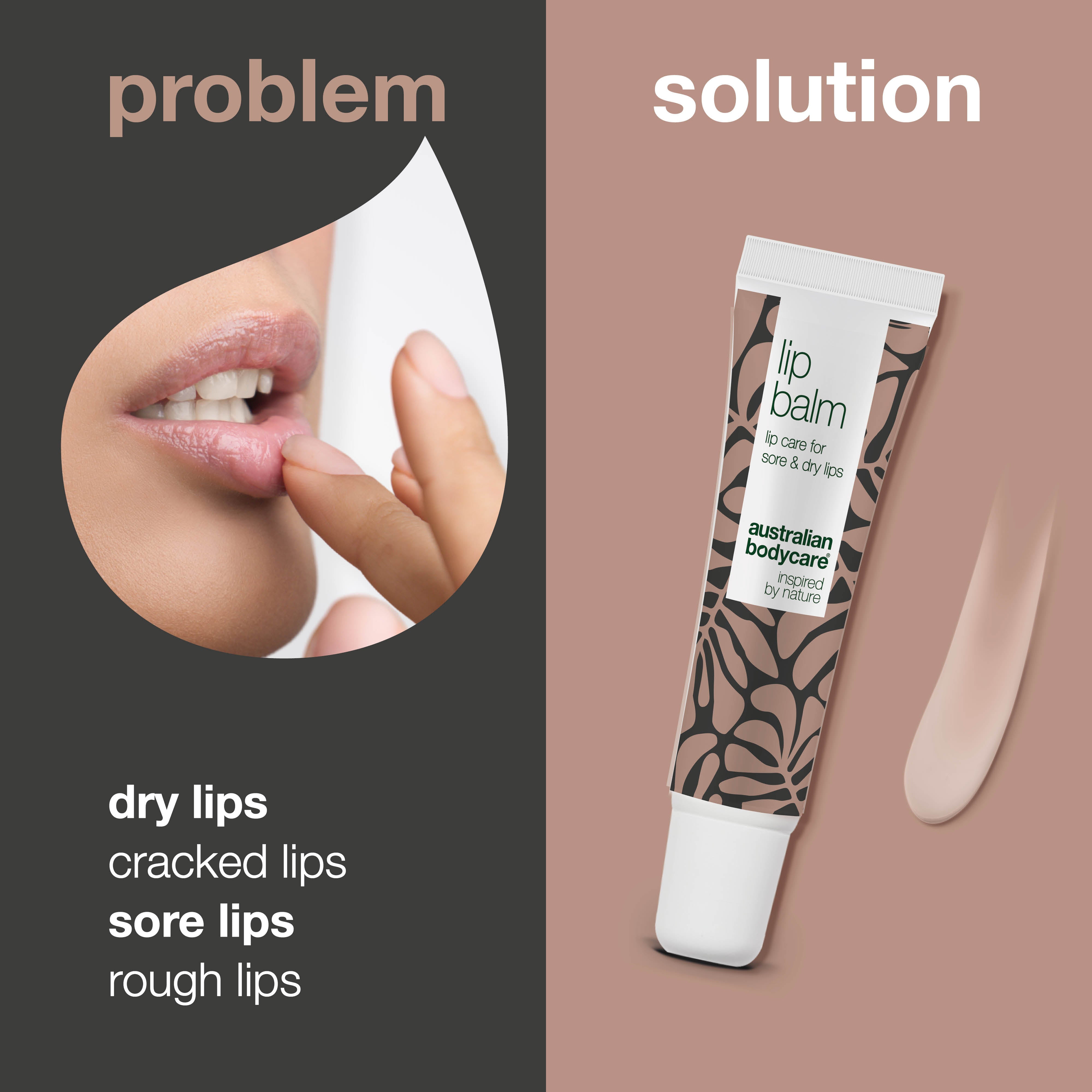 Lip balm for care of dry and chapped lips — Lip balm with Tea Tree Oil for dry lips & care of cold sores