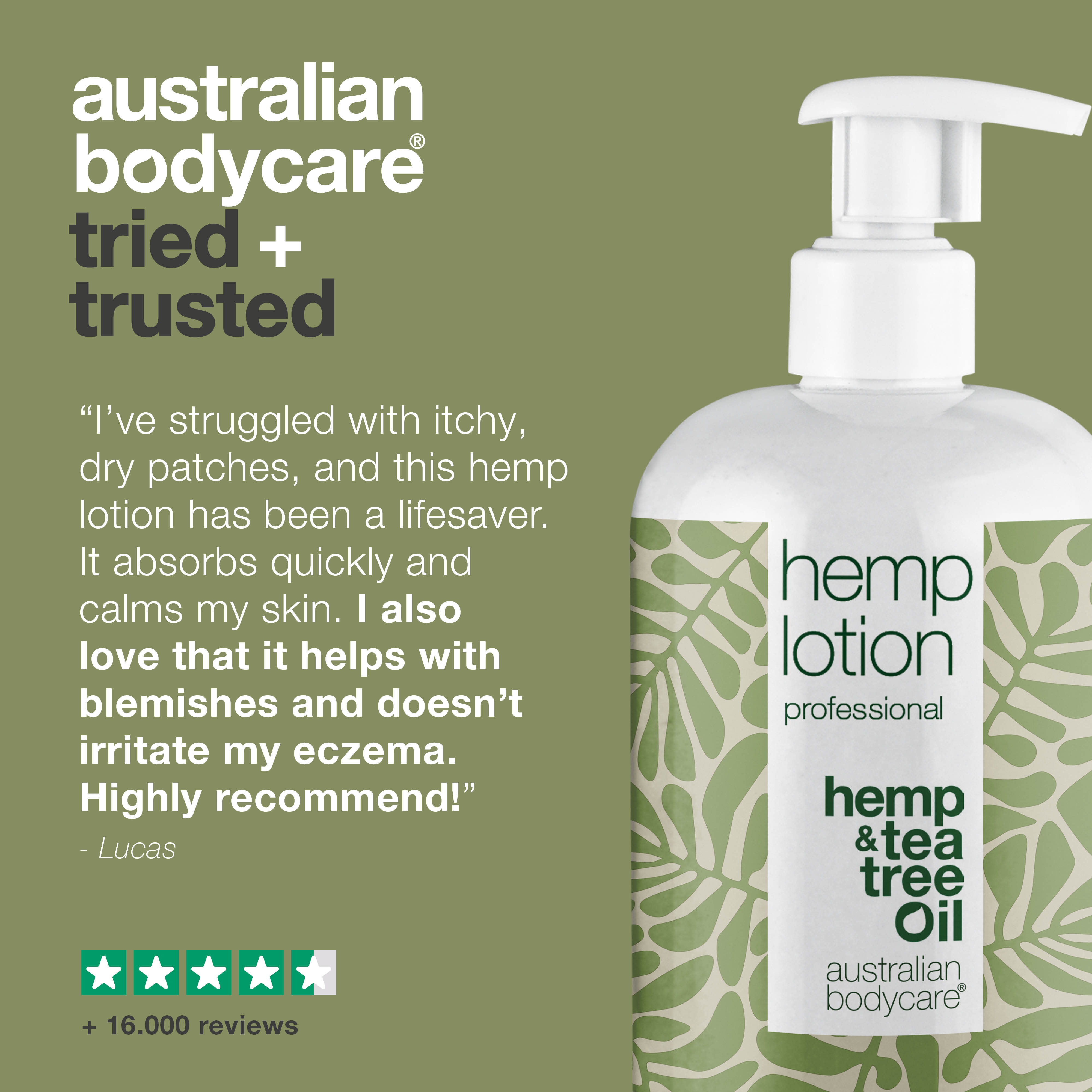 Hemp Body Lotion — Moisturizing care for dry skin and pimples on the body