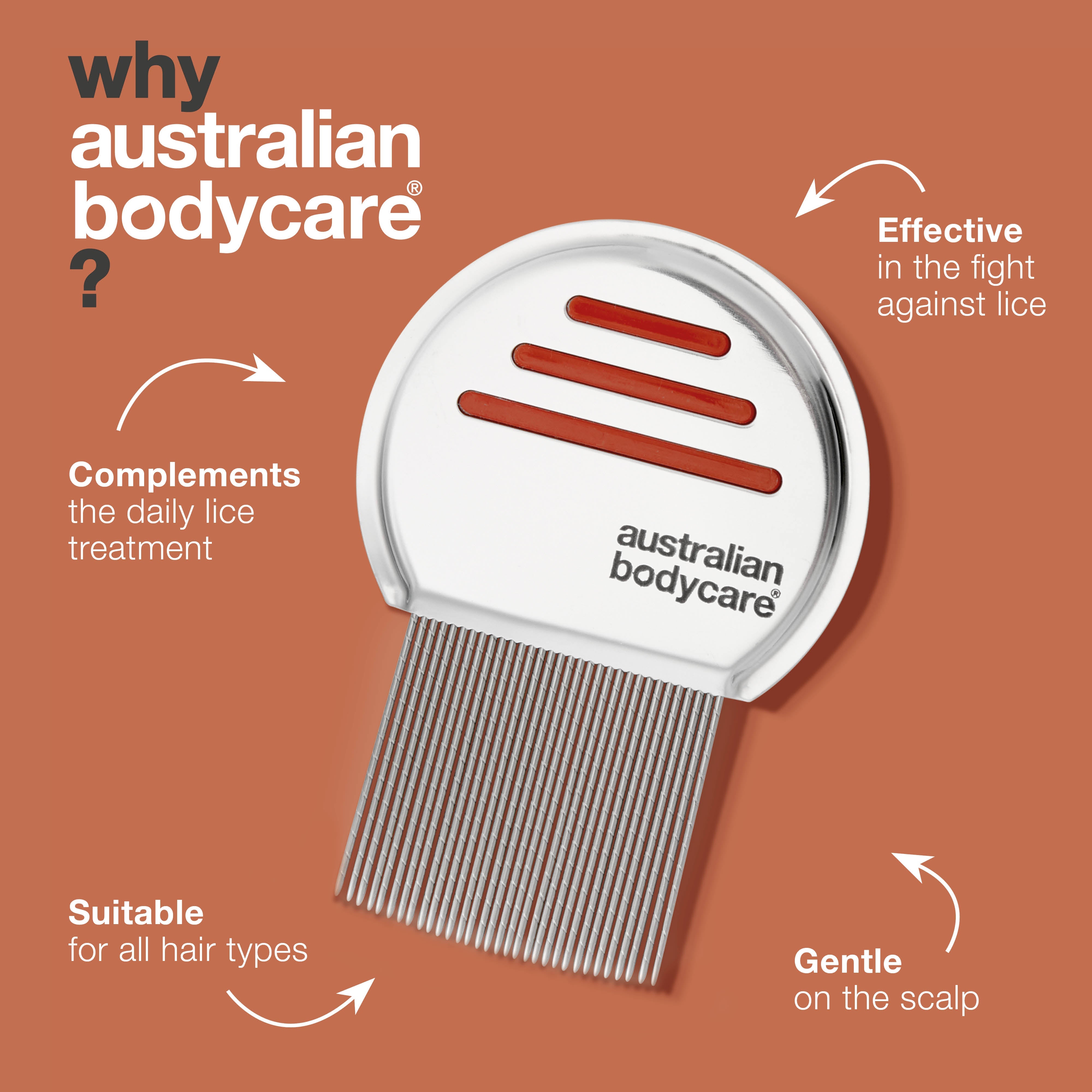 Metal Lice Comb – Effectively Removes Lice & Nits — Remove lice easily with a stainless steel lice comb! Gently and thoroughly eliminates lice and nits. Perfect for lice treatment.