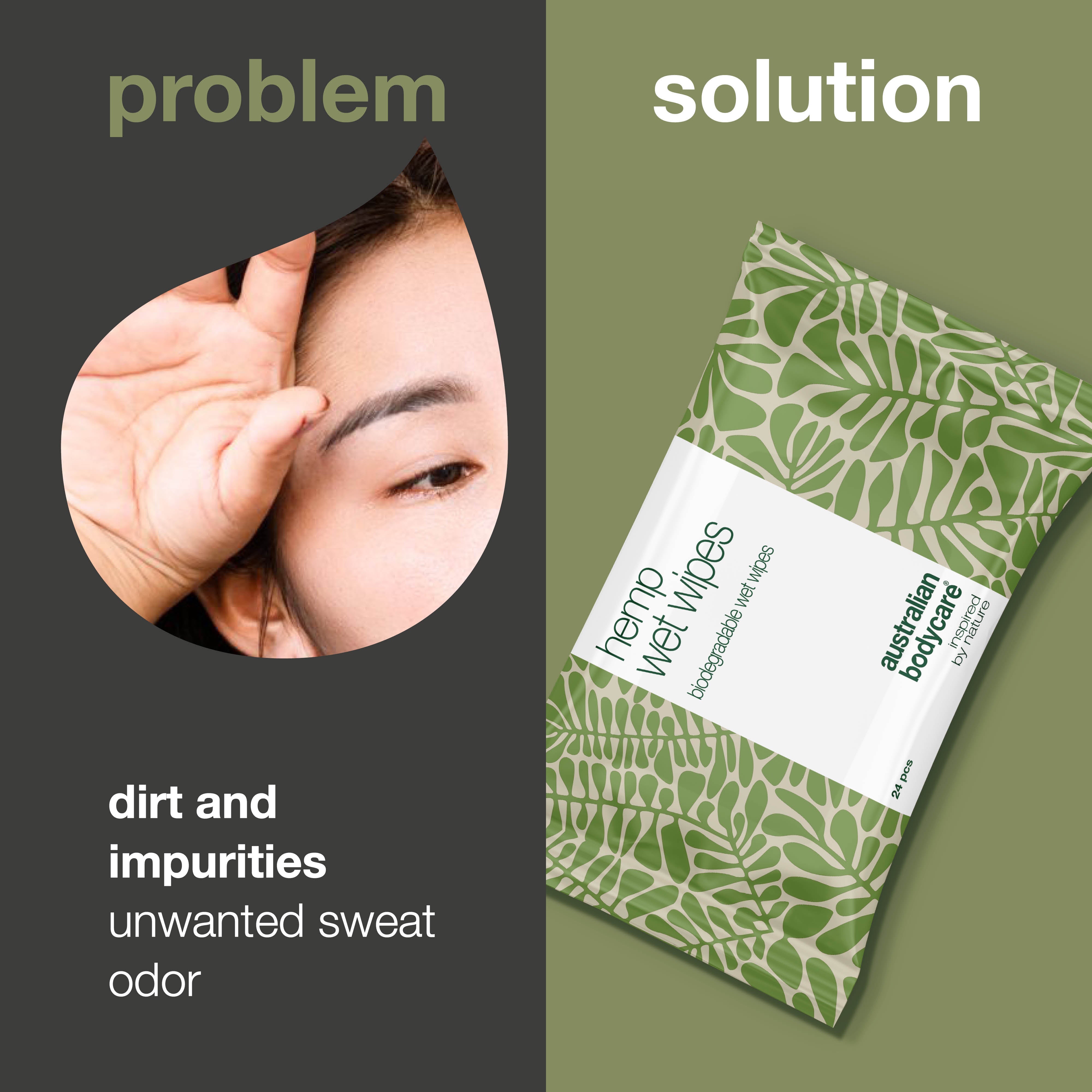 Cleansing wipes for gentle refresh – with hemp and aloe vera — Effective cleansing wipes to refresh and hydrate skin. With hemp seed oil and aloe vera. Perfect for hands, face, and body.