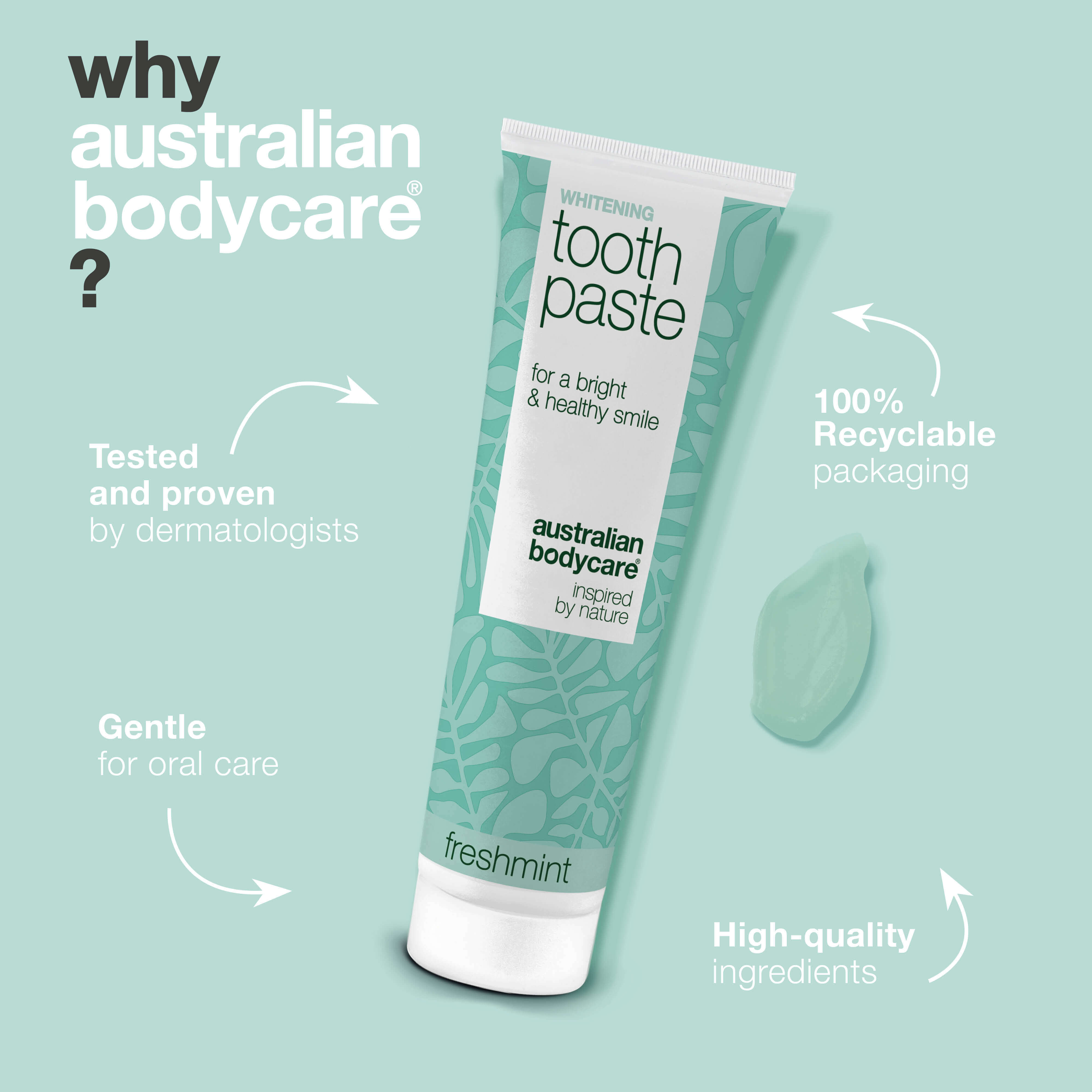 Whitening Toothpaste – Removes stains and gives white teeth — Whitening toothpaste that fights yellow teeth and strengthens enamel. With hydrated silica, alumina, and menthol for fresh breath.
