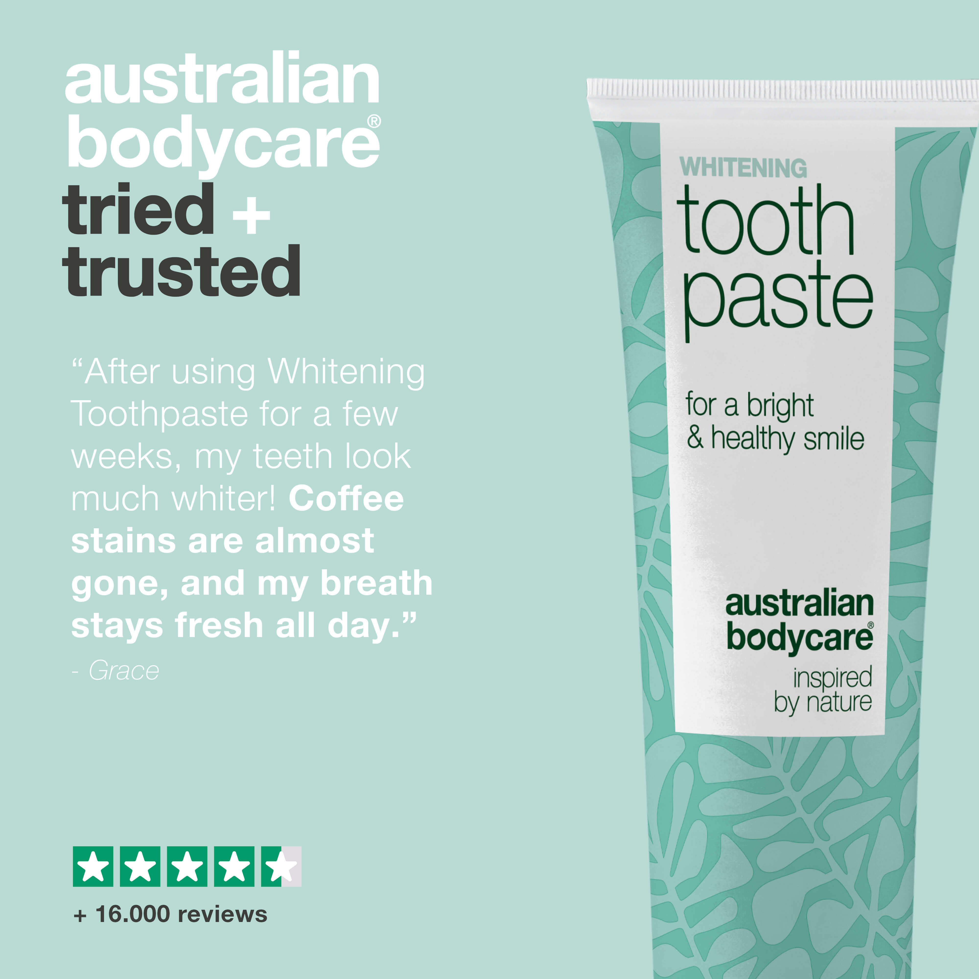Whitening Toothpaste – Removes stains and gives white teeth — Whitening toothpaste that fights yellow teeth and strengthens enamel. With hydrated silica, alumina, and menthol for fresh breath.
