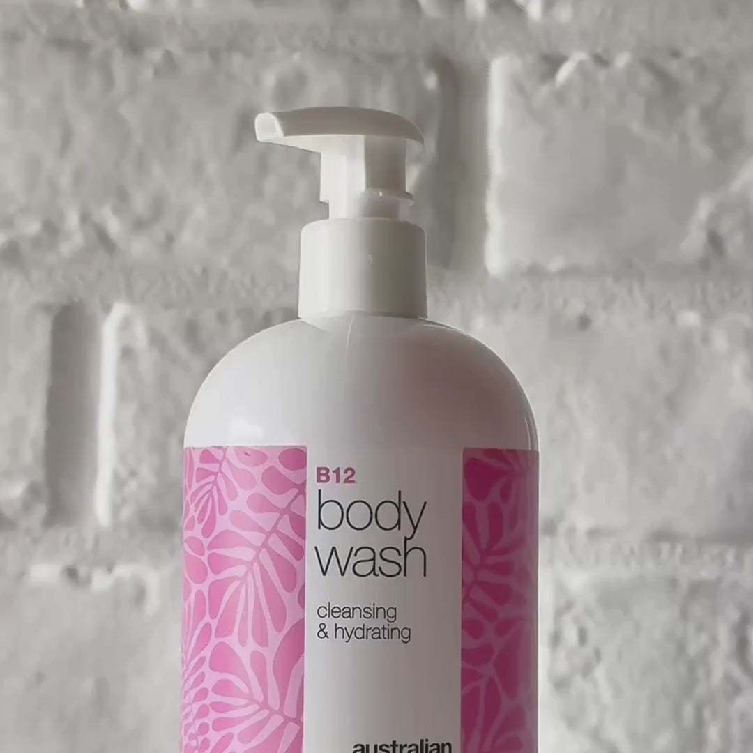 Video of Australian Bodycare Vitamin B12 Body Wash – pink gel body wash that cleanses and cares for the skin