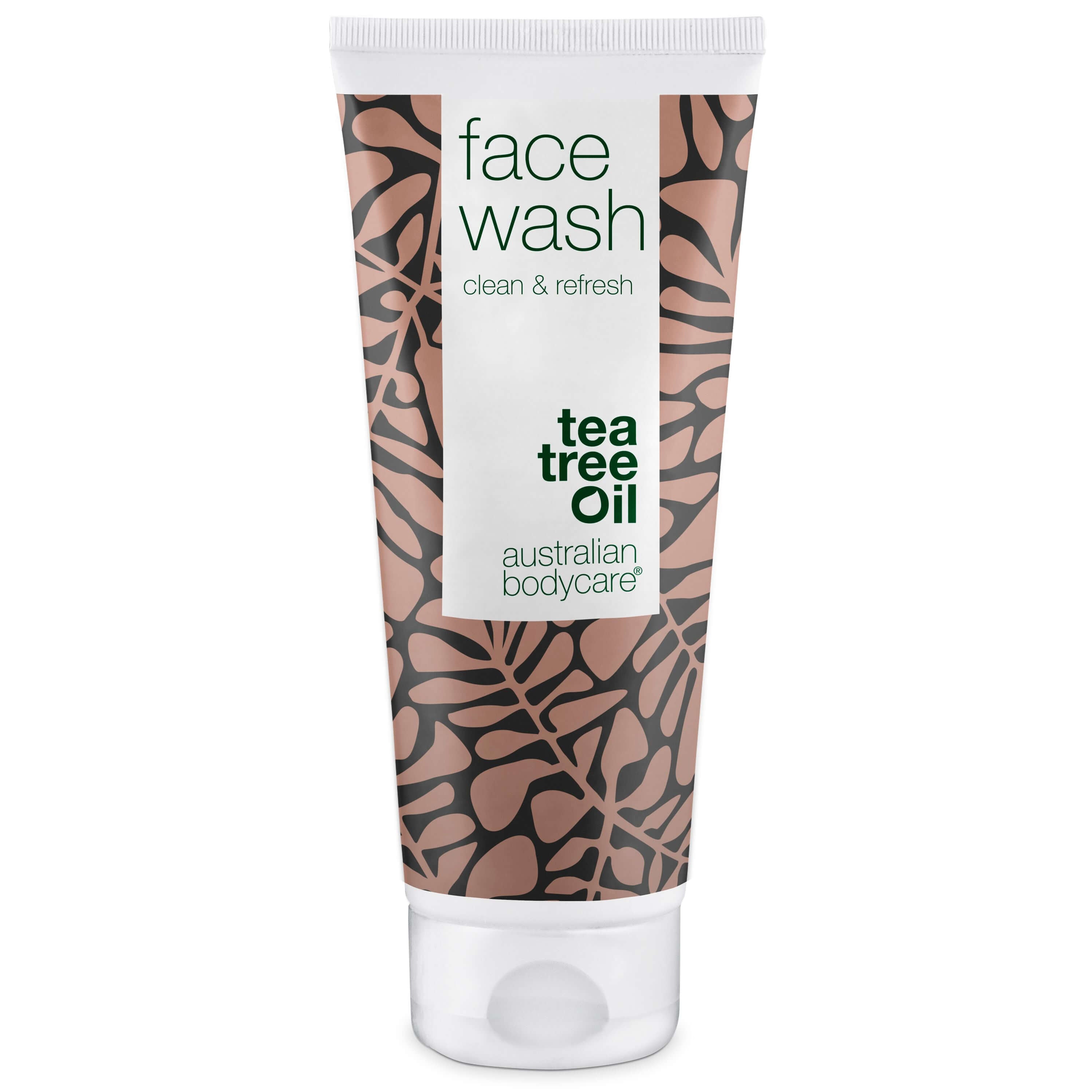 Tea tree Face Wash näppylöitä ja mustapäitä vastaan ​​- Päivittäinen kasvojen puhdistusaine rasvaiselle iholle, ihanteellinen epäpuhtaalle iholle ja akneen