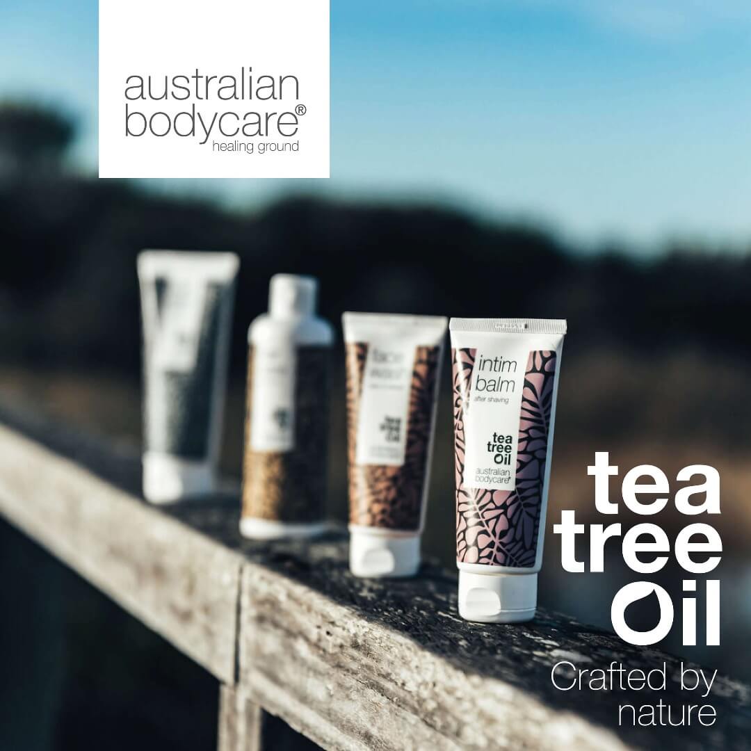 Exfoliating Tea Tree Body Scrub for spots and congested skin — Deep cleansing scrub with 100% natural Tea Tree Oil, also for intimate use