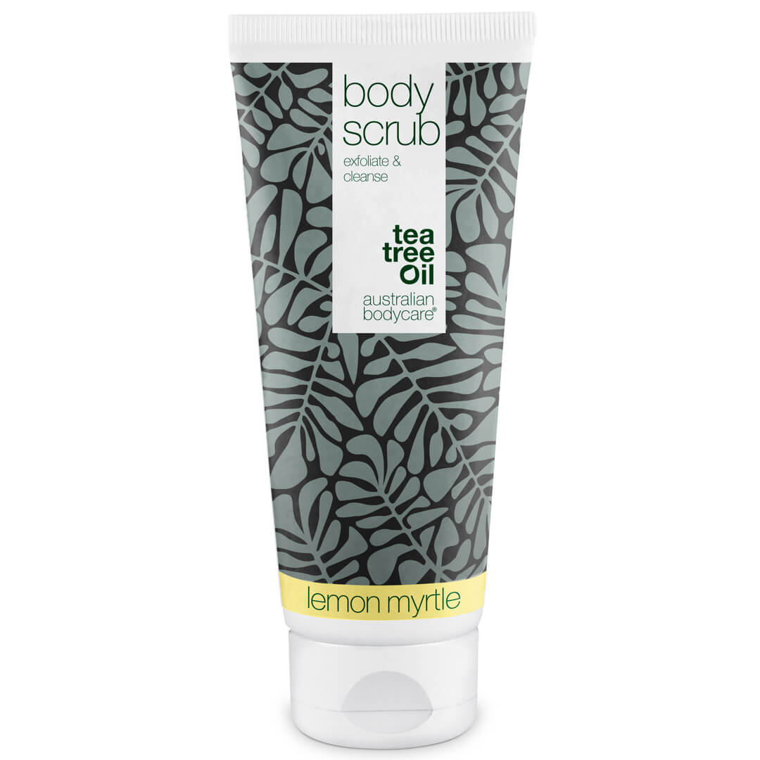 Exfoliating Tea Tree Body Scrub for spots and congested skin - Deep cleansing scrub with 100% natural Tea Tree Oil, also for intimate use
