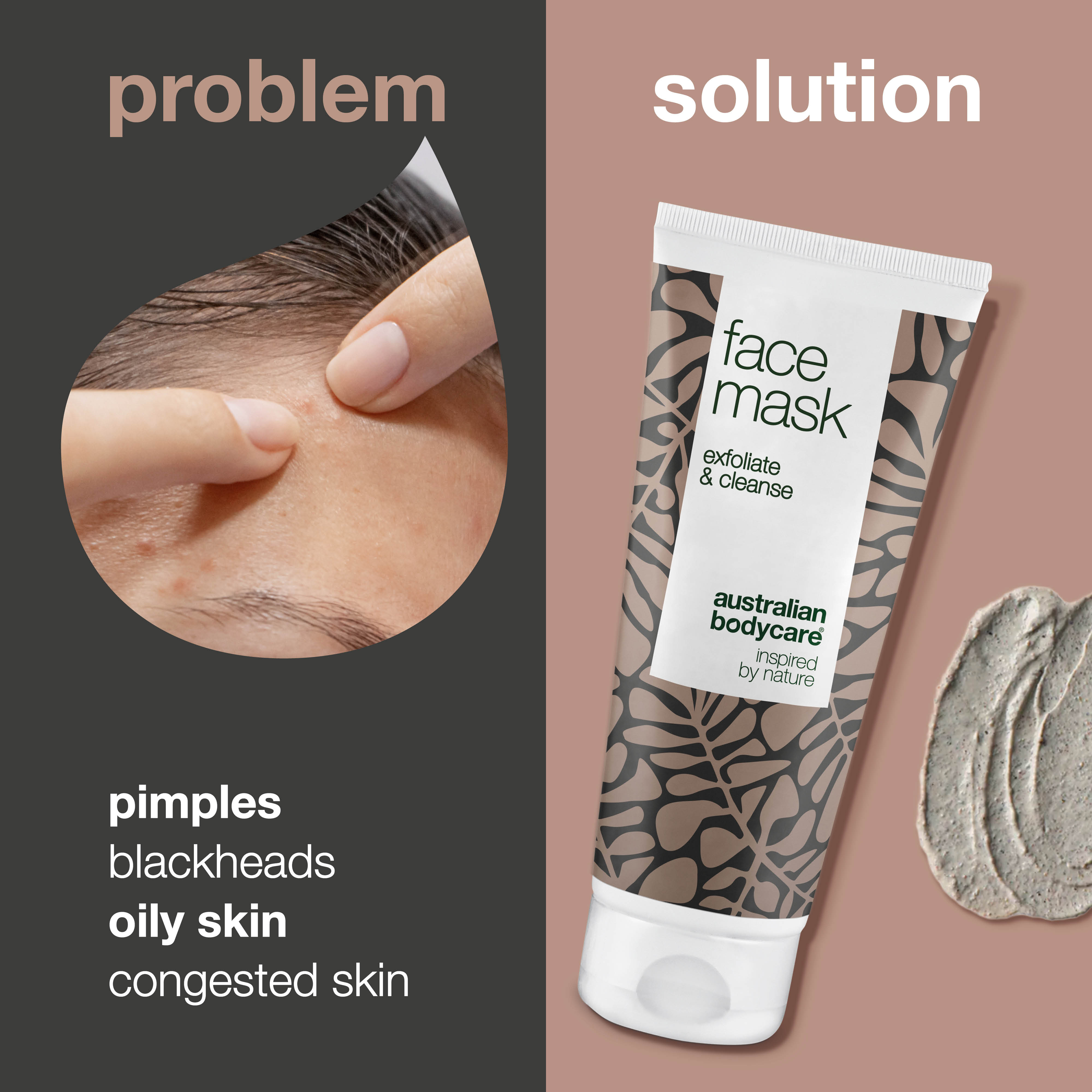 Cleansing face mask for congested and oily skin — Deep cleansing clay
