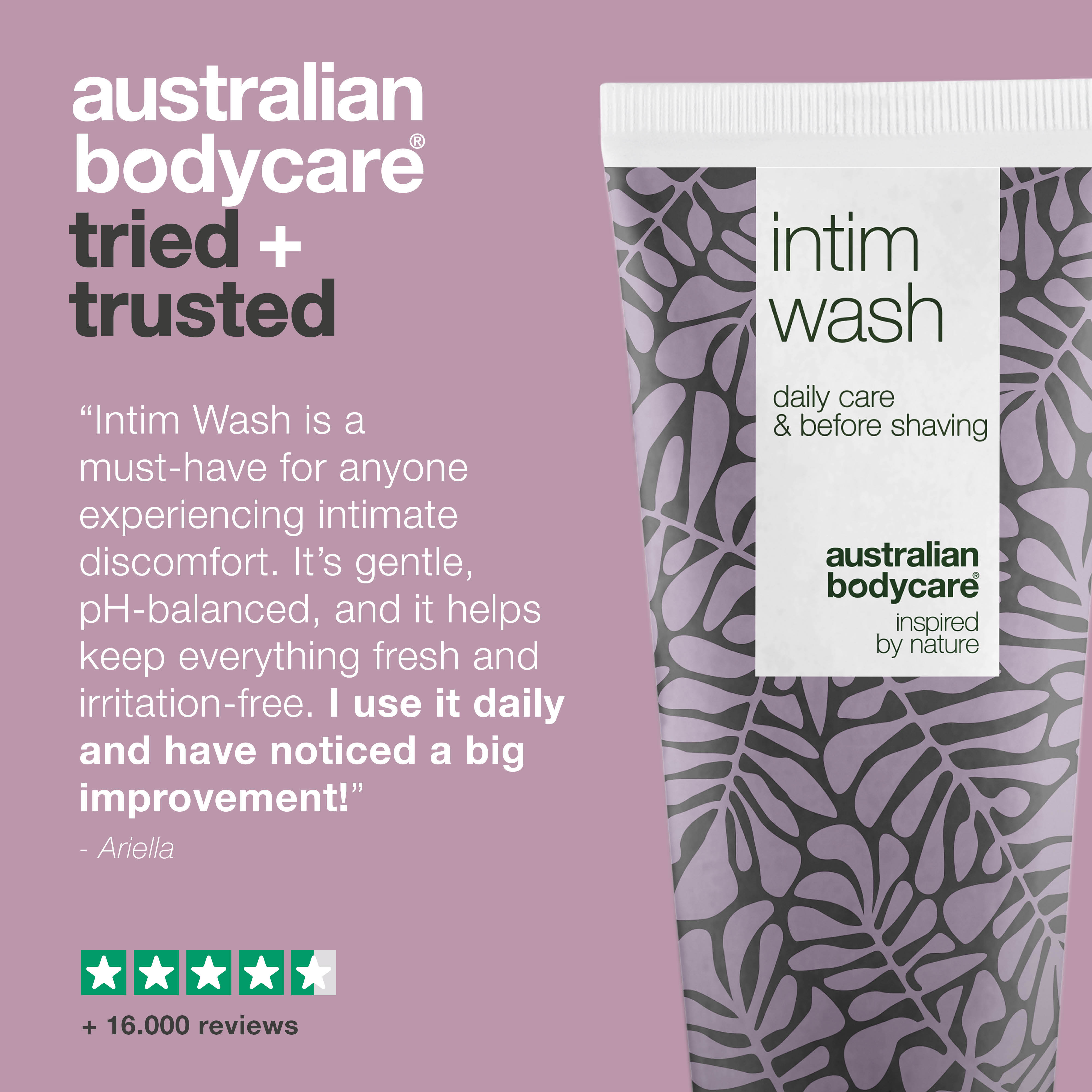 Intimate Wash for Odour and Itching — Daily intimate wash with natural ingredients to combat odour, itching, and irritation. Suitable for both men and women.