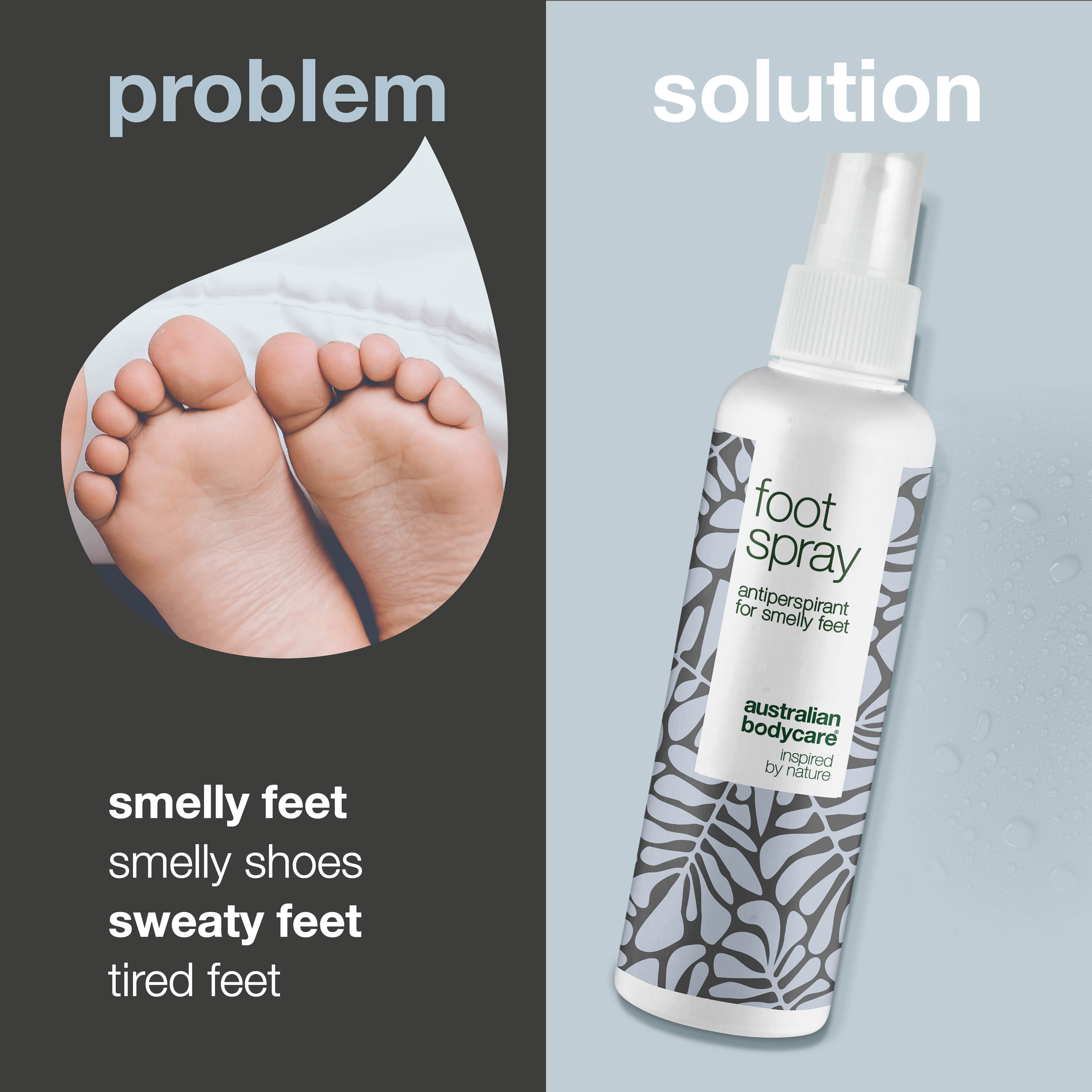 Foot Spray against smelly feet — Antiperspirant foot spray for smelly and sweaty feet and toes