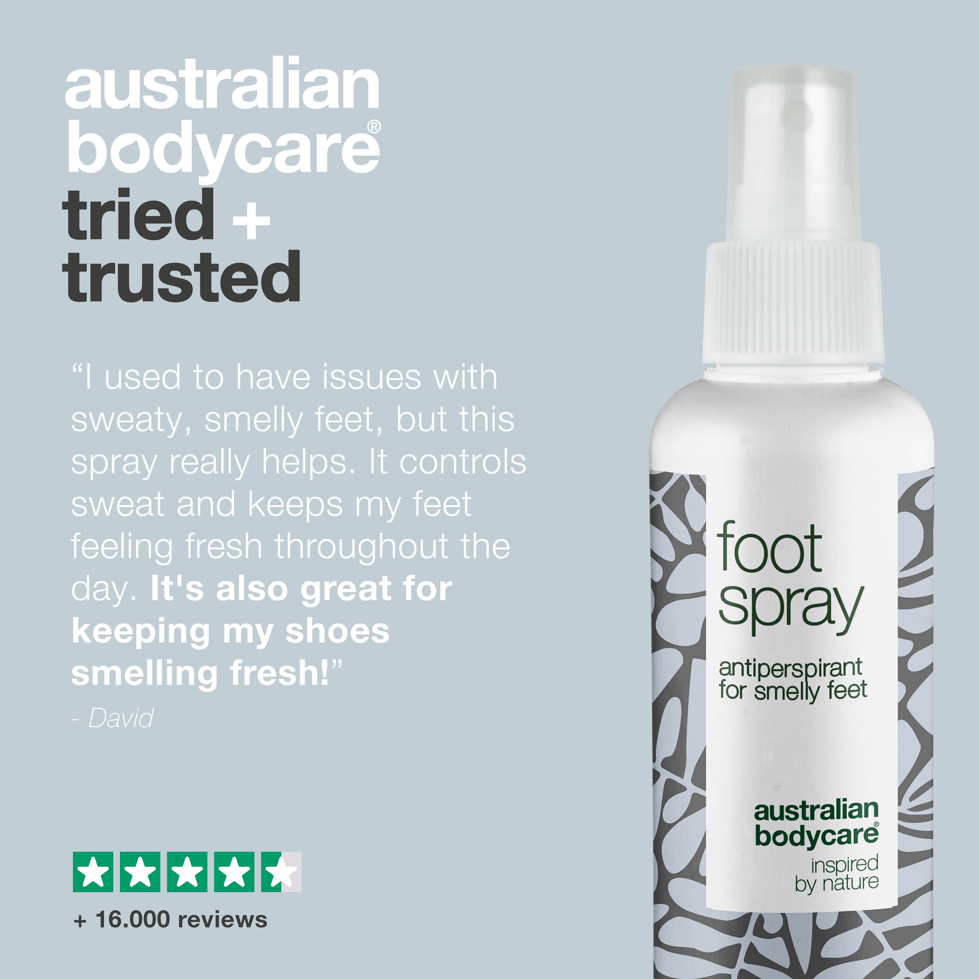 Foot Spray against smelly feet — Antiperspirant foot spray for smelly and sweaty feet and toes