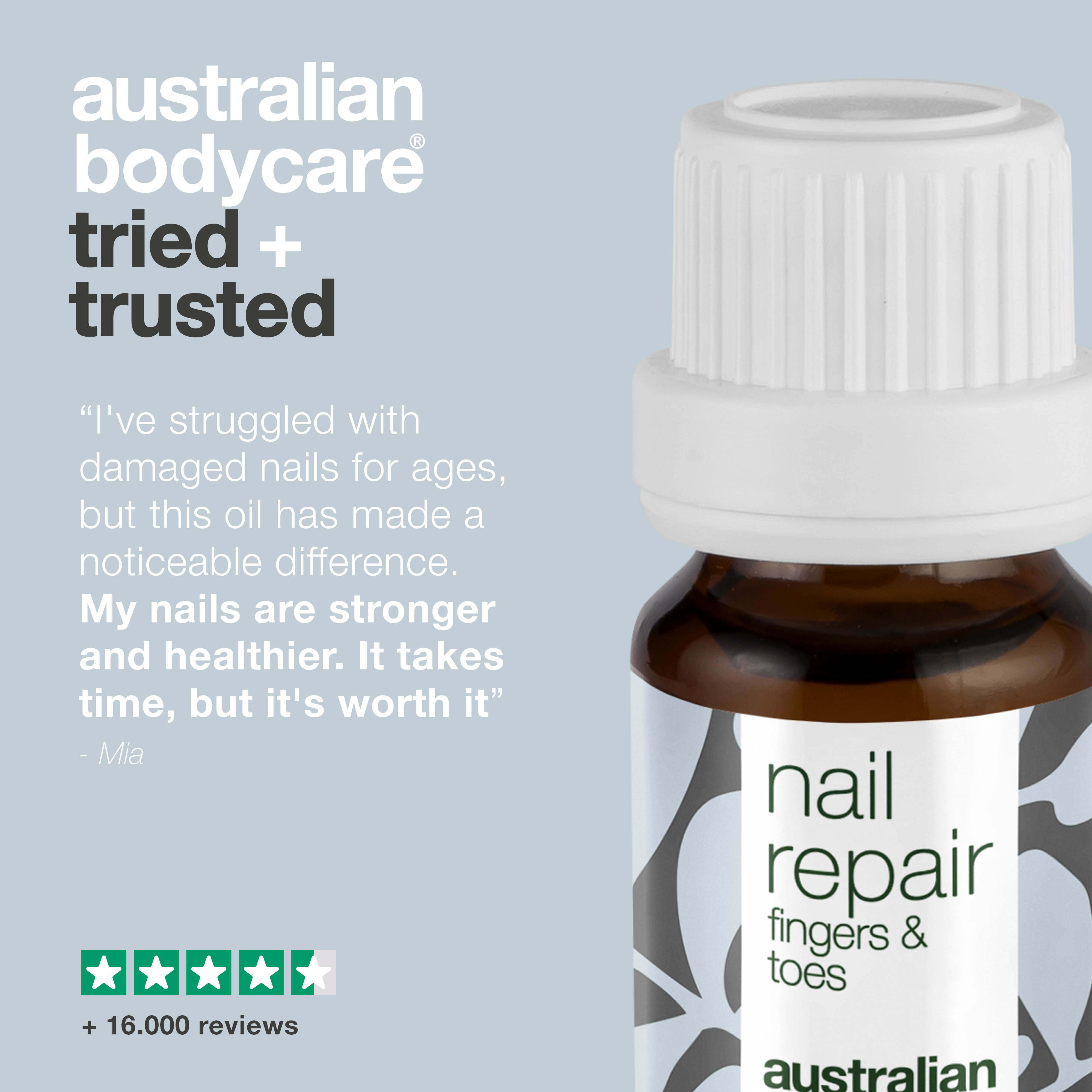 Nail Oil for Cracked and Discoloured Nails — Restore the health of your nails with our nail oil. It combats cracked, rough, and discoloured nails using natural 4-terpineol, known from Tea Tree Oil, and vitamin E.