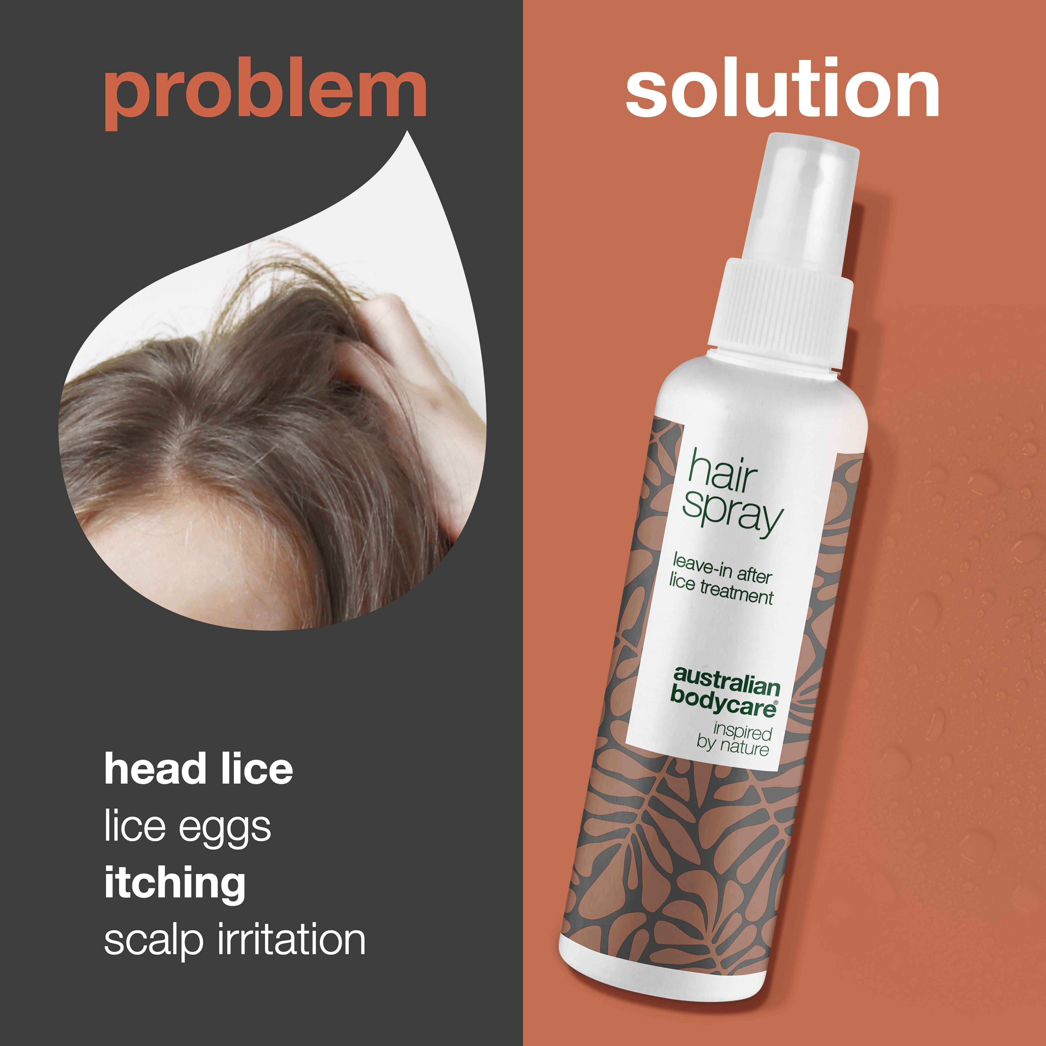 Anti head lice hair spray for hair and scalp — Hair spray to prevent head lice after treatment