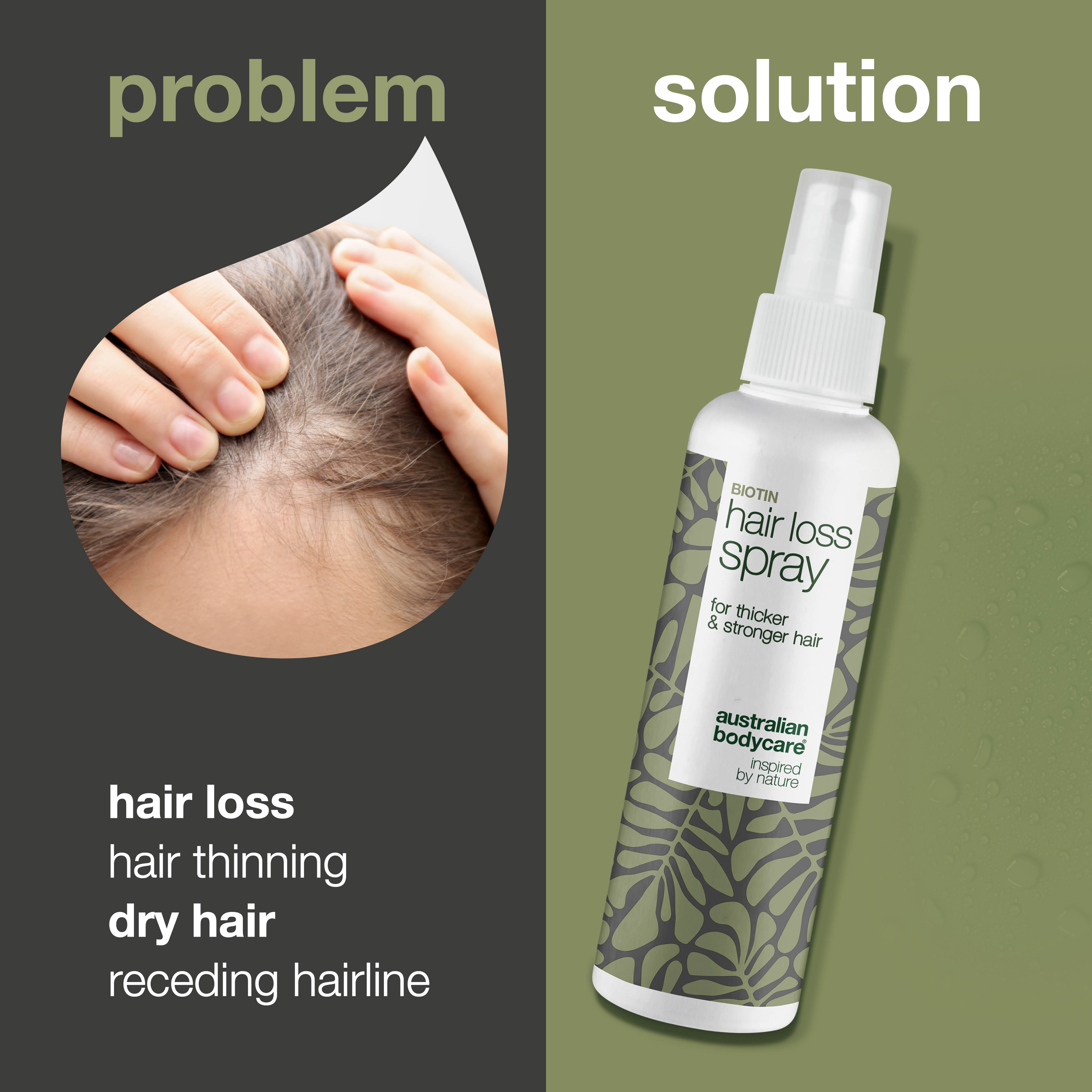 Hairspray for the protection of thin hair — Hair spray to protect fine hair in case of hair loss, thin hair and receding hairline