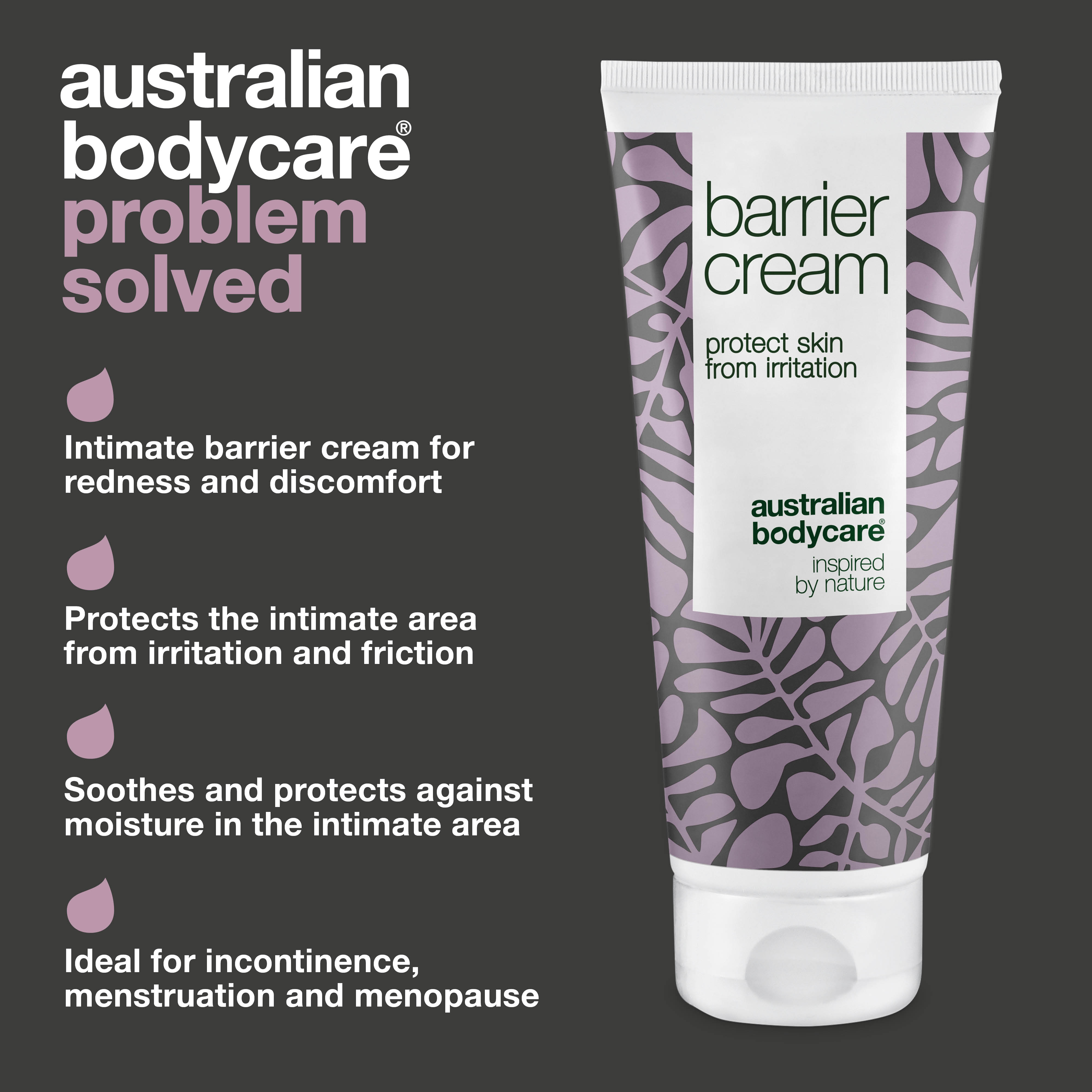 Intimate barrier cream for redness and discomfort — 100 ml cream protects the intimate area from irritation, moisture, and friction. Natural ingredients soothe and care for sensitive skin.