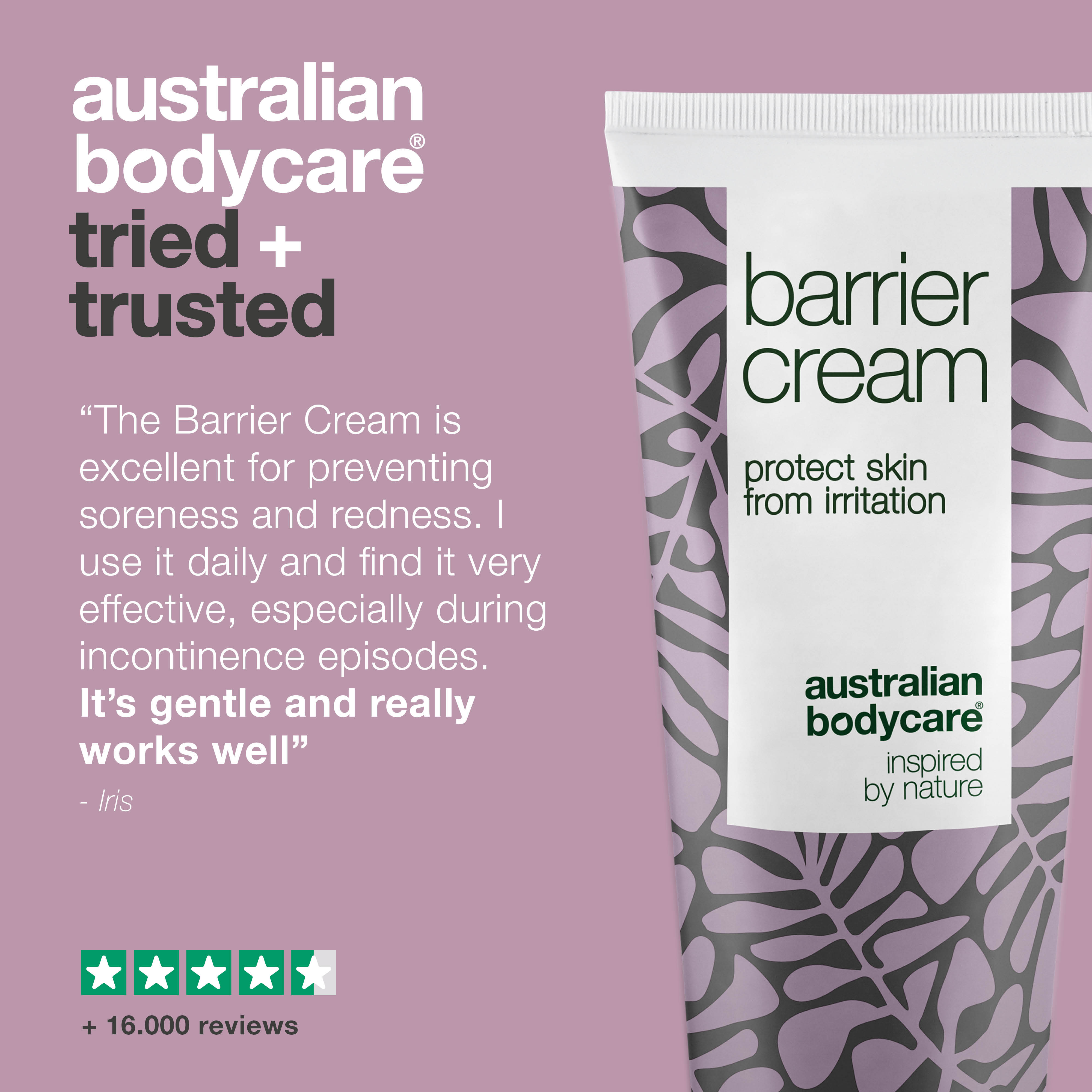 Intimate barrier cream for redness and discomfort — 100 ml cream protects the intimate area from irritation, moisture, and friction. Natural ingredients soothe and care for sensitive skin.