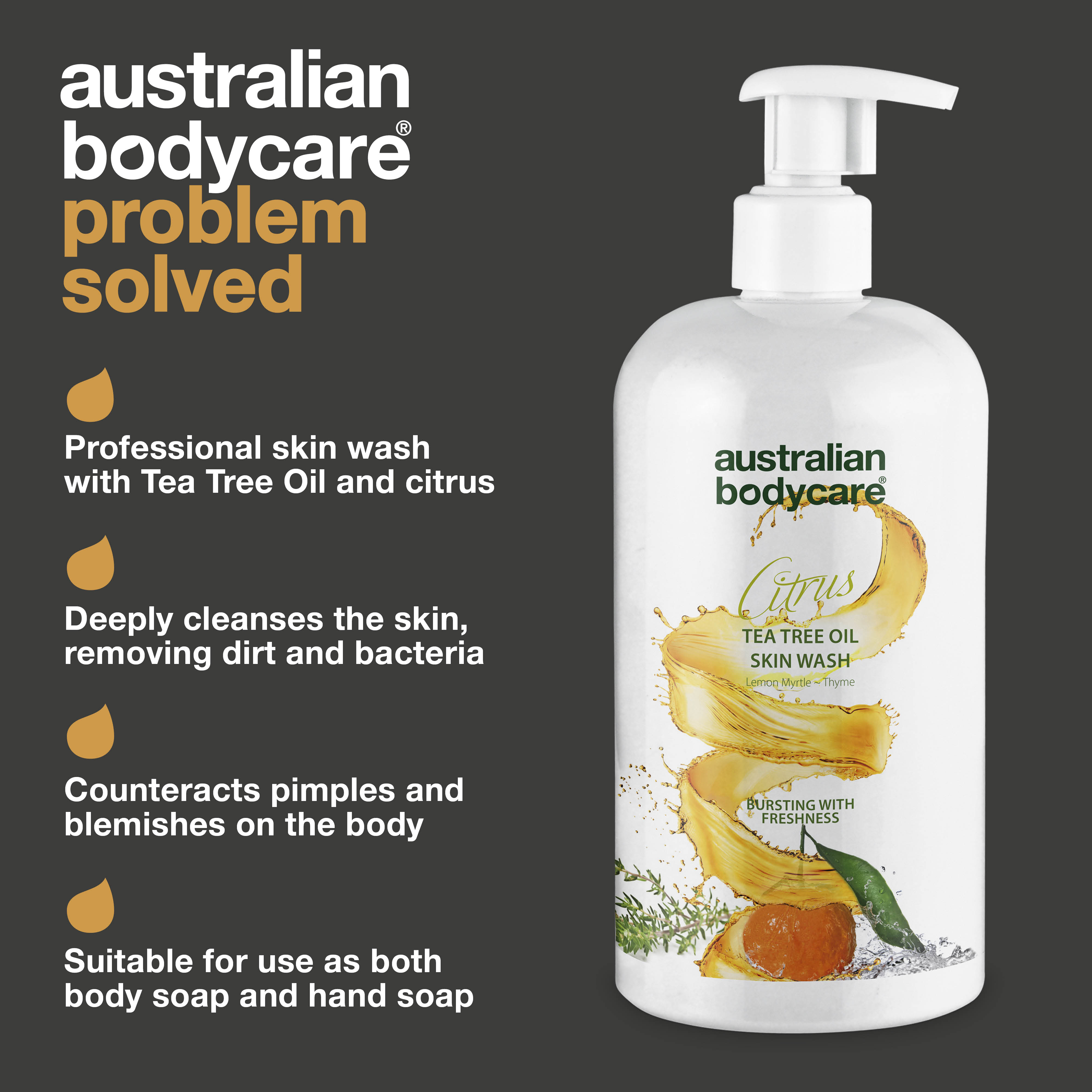 Professional Citrus Skin Wash — Professional body wash with Tea Tree Oil and citrus for daily use