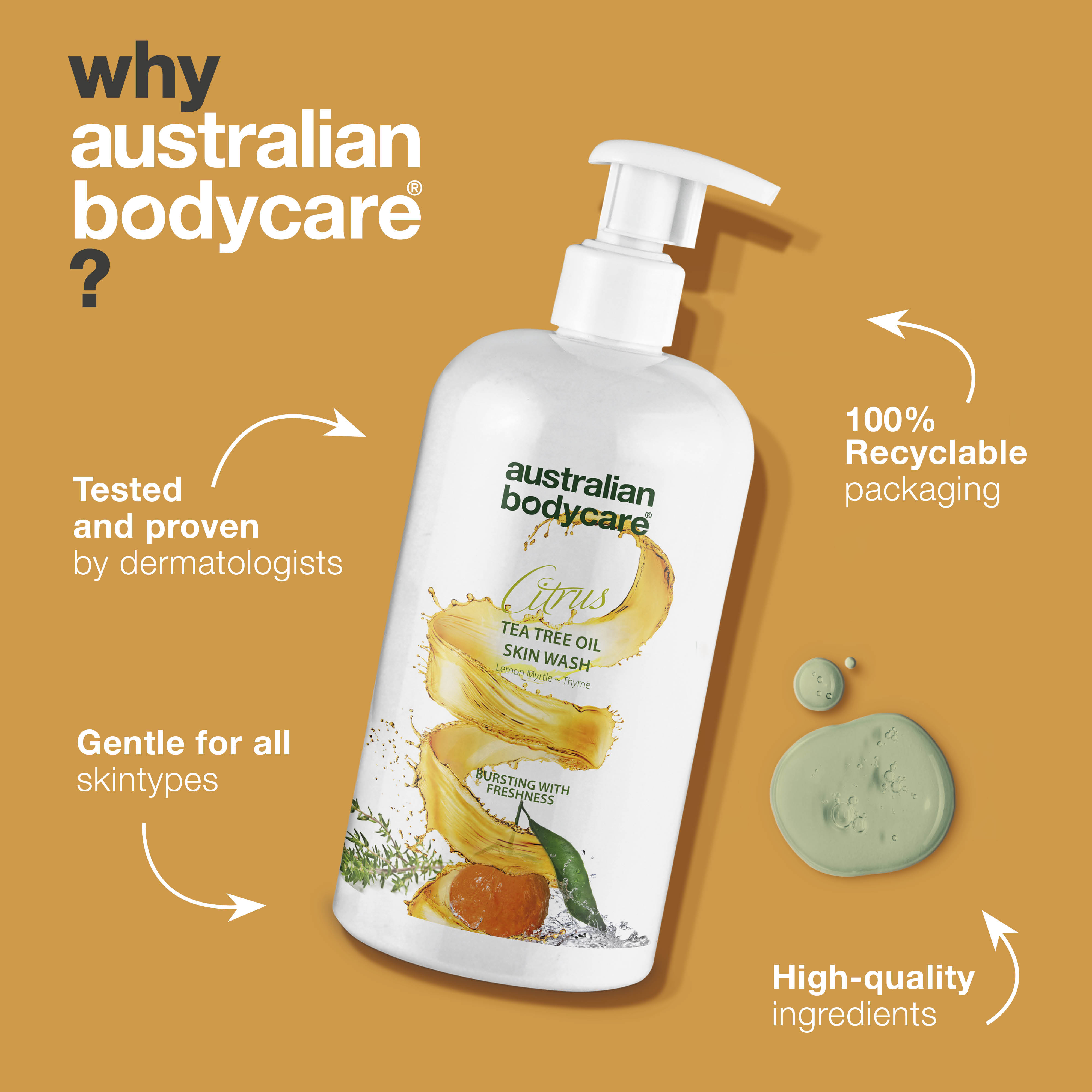 Professional Citrus Skin Wash — Professional body wash with Tea Tree Oil and citrus for daily use