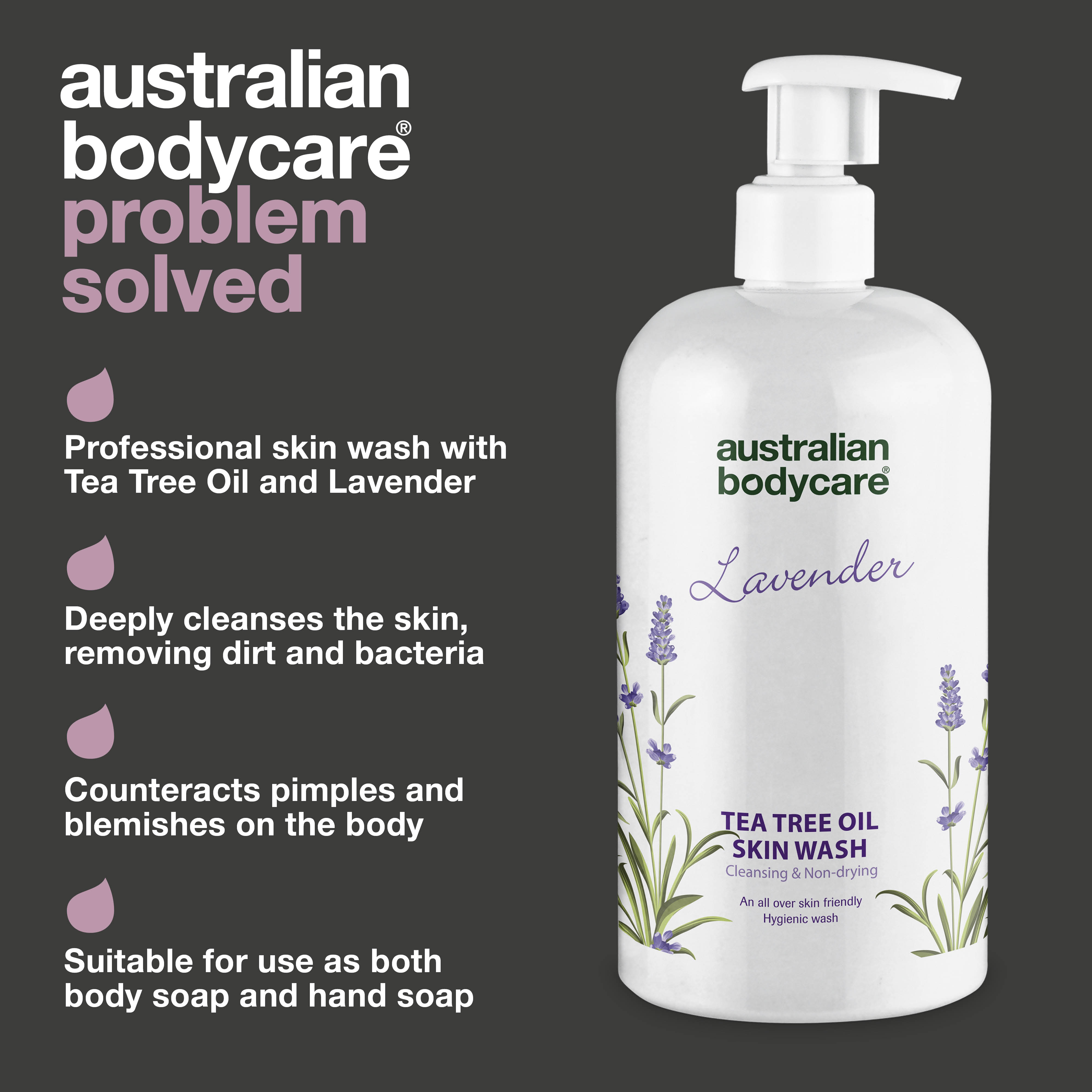 Professional Lavender Skin Wash — Professional Shower gel with Tea Tree Oil and Lavender to wash your body daily