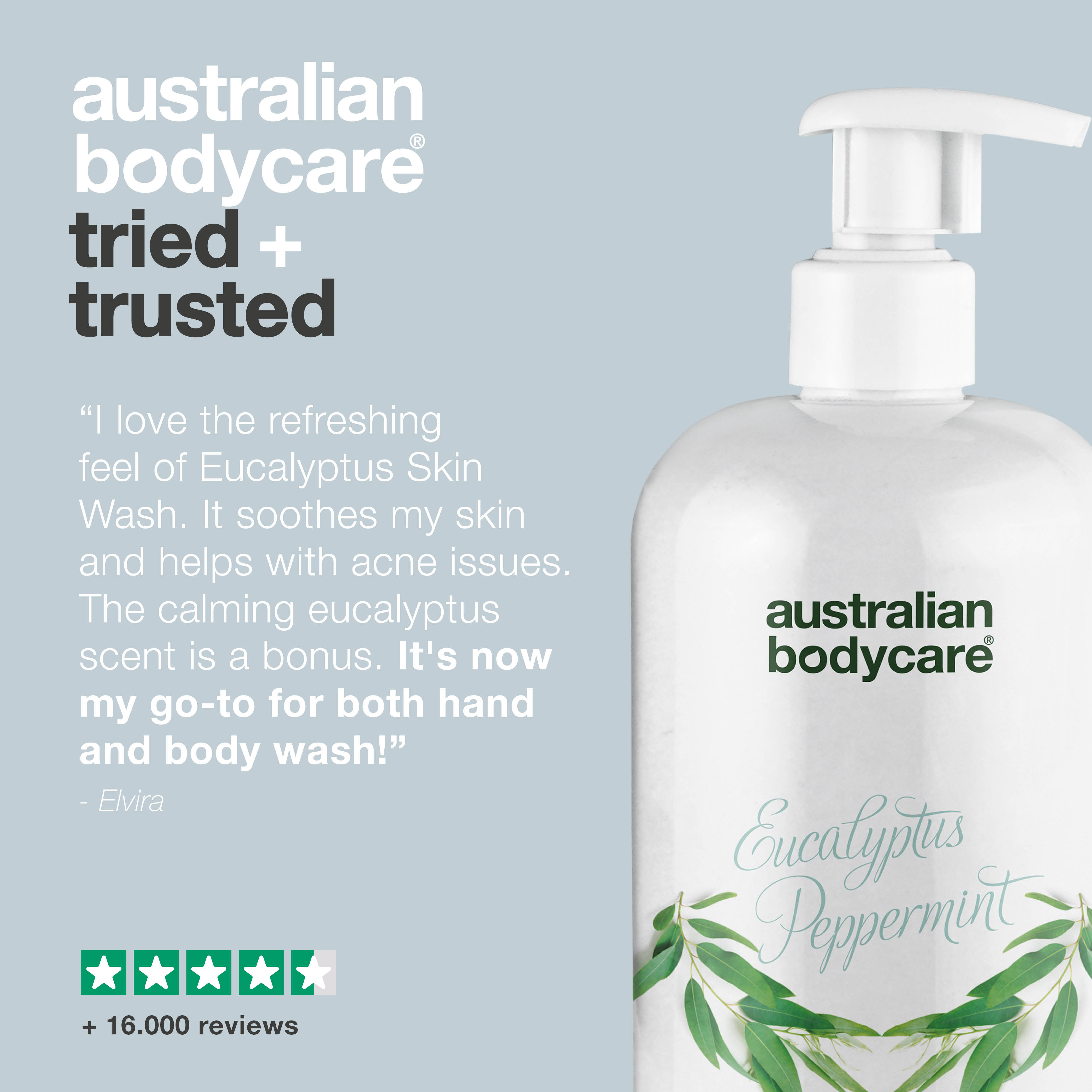 Professional Eucalyptus Skin Wash — Shower gel for professional use, with natural Tea Tree Oil and Australian eucalyptus