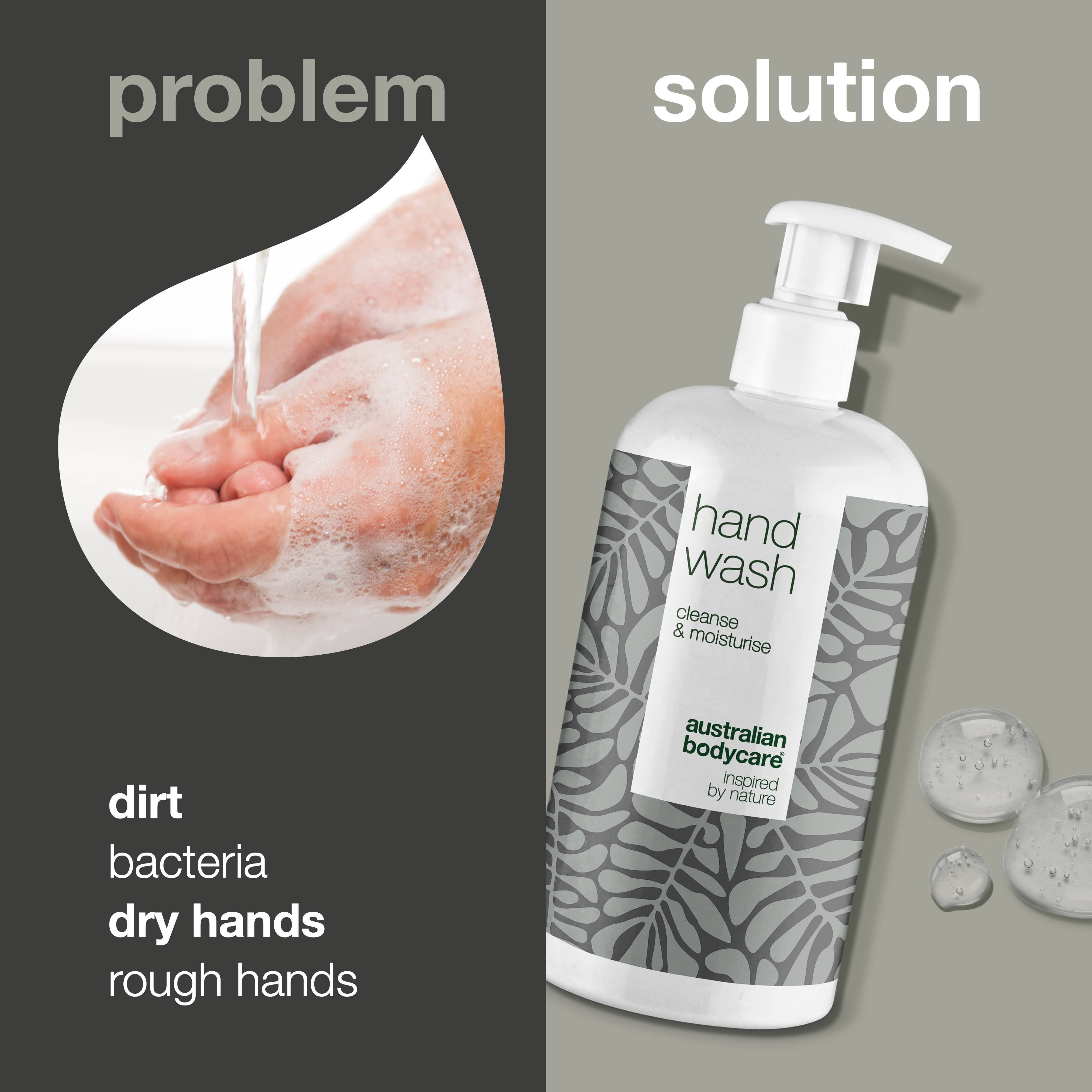 Liquid hand soap for dry hands with Tea Tree Oil — Liquid hand wash for effective cleansing of bacteria and dirt