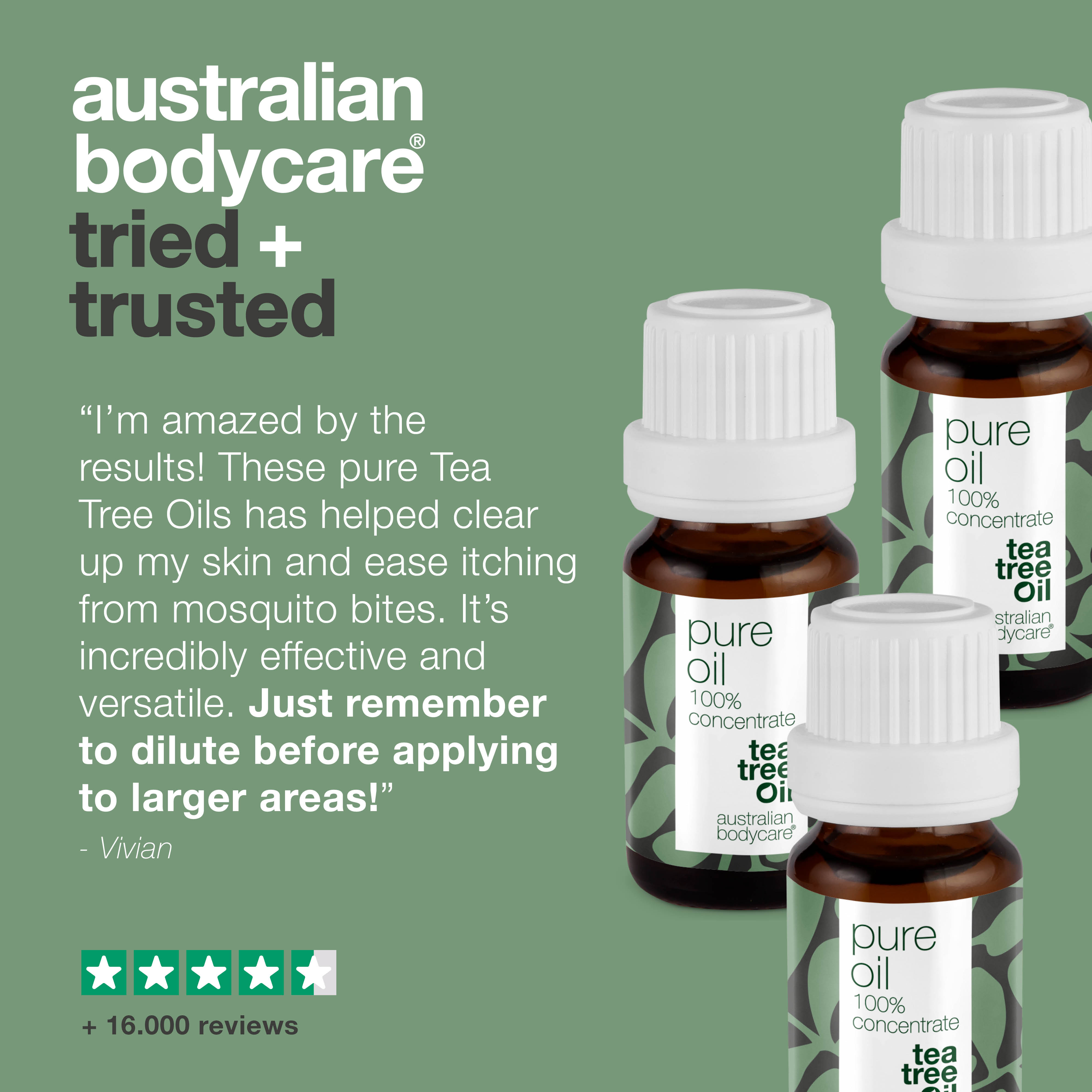 3 x XL 30ml Tea Tree Oil for skin problems — 3—pack of 100% concentrated and undiluted Tea Tree Oil from Australia