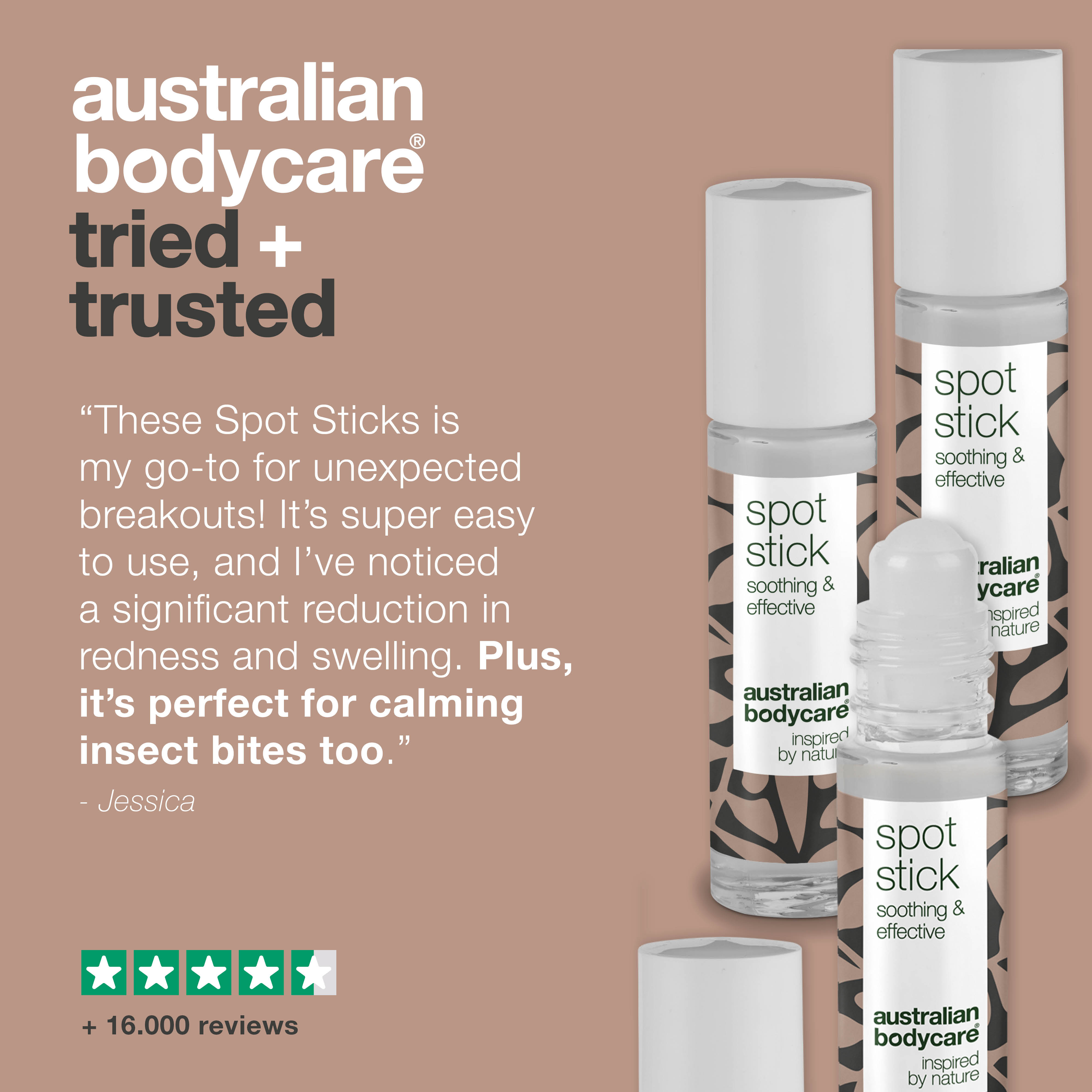 3x Tea Tree Oil spot stick for pimples and blackheads — effective towards pimples, impurities and blackheads.