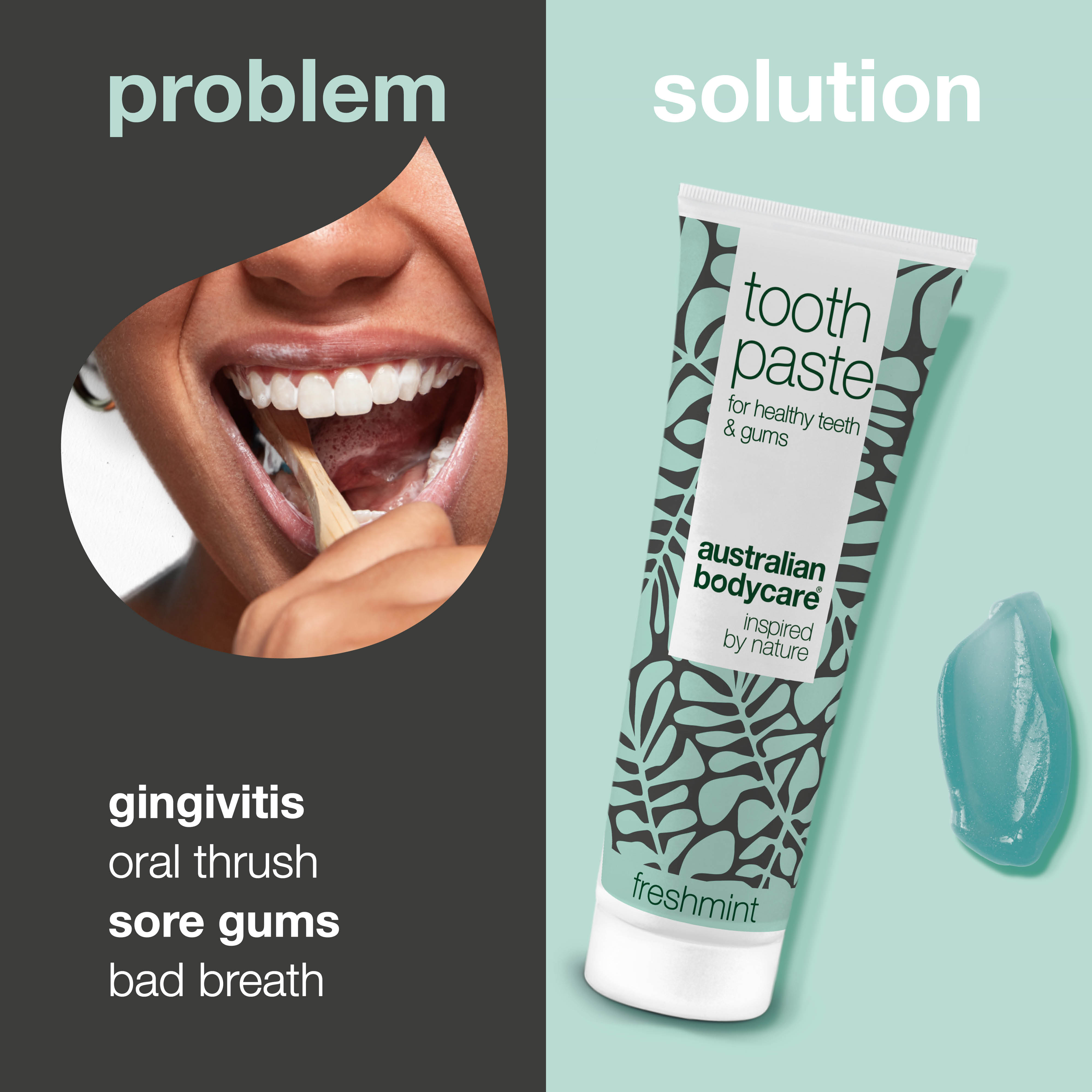 Tea Tree Oil Tooth Paste for healthy teeth and gums — For the daily care of gingivitis and oral thrush