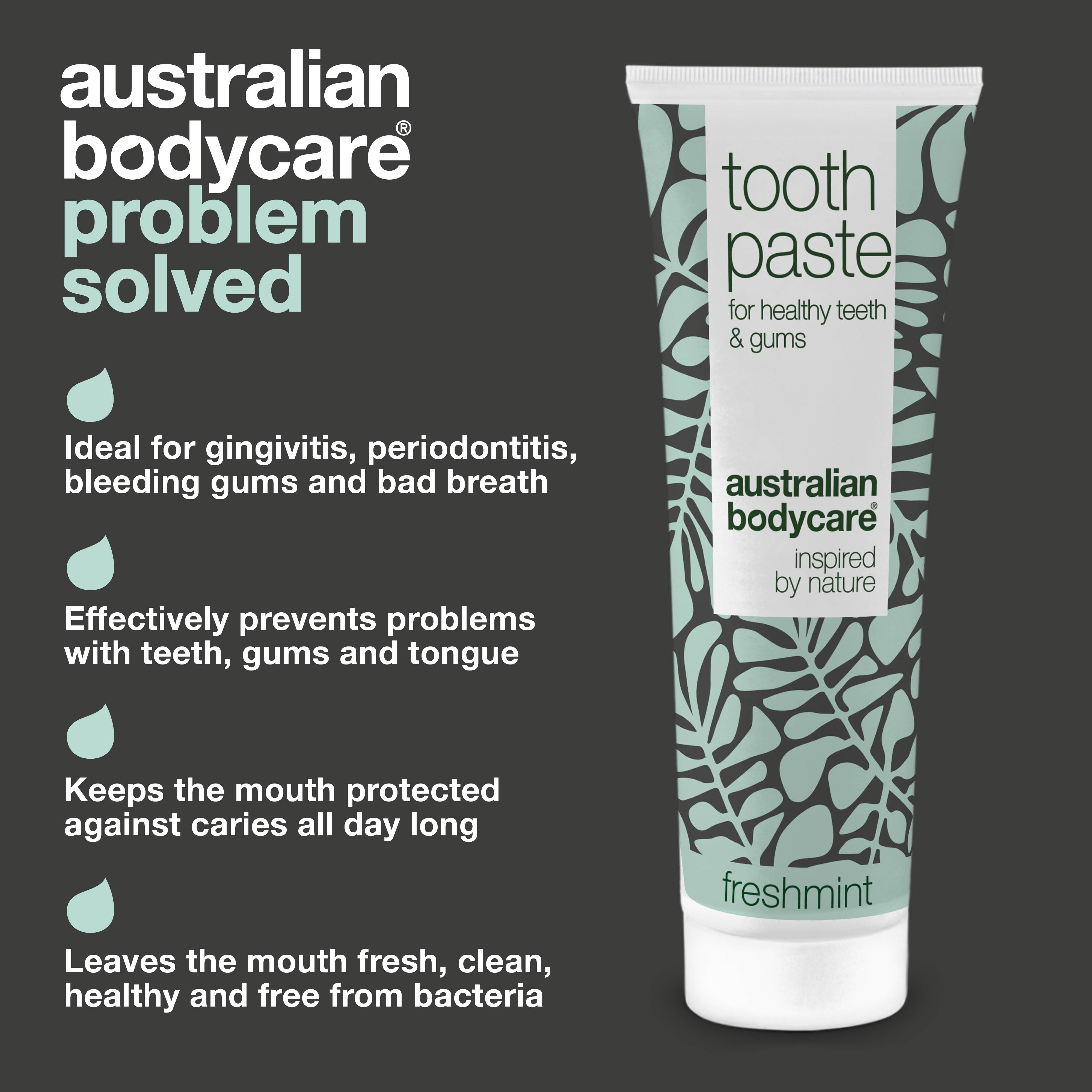 Tea Tree Oil Tooth Paste for healthy teeth and gums — For the daily care of gingivitis and oral thrush