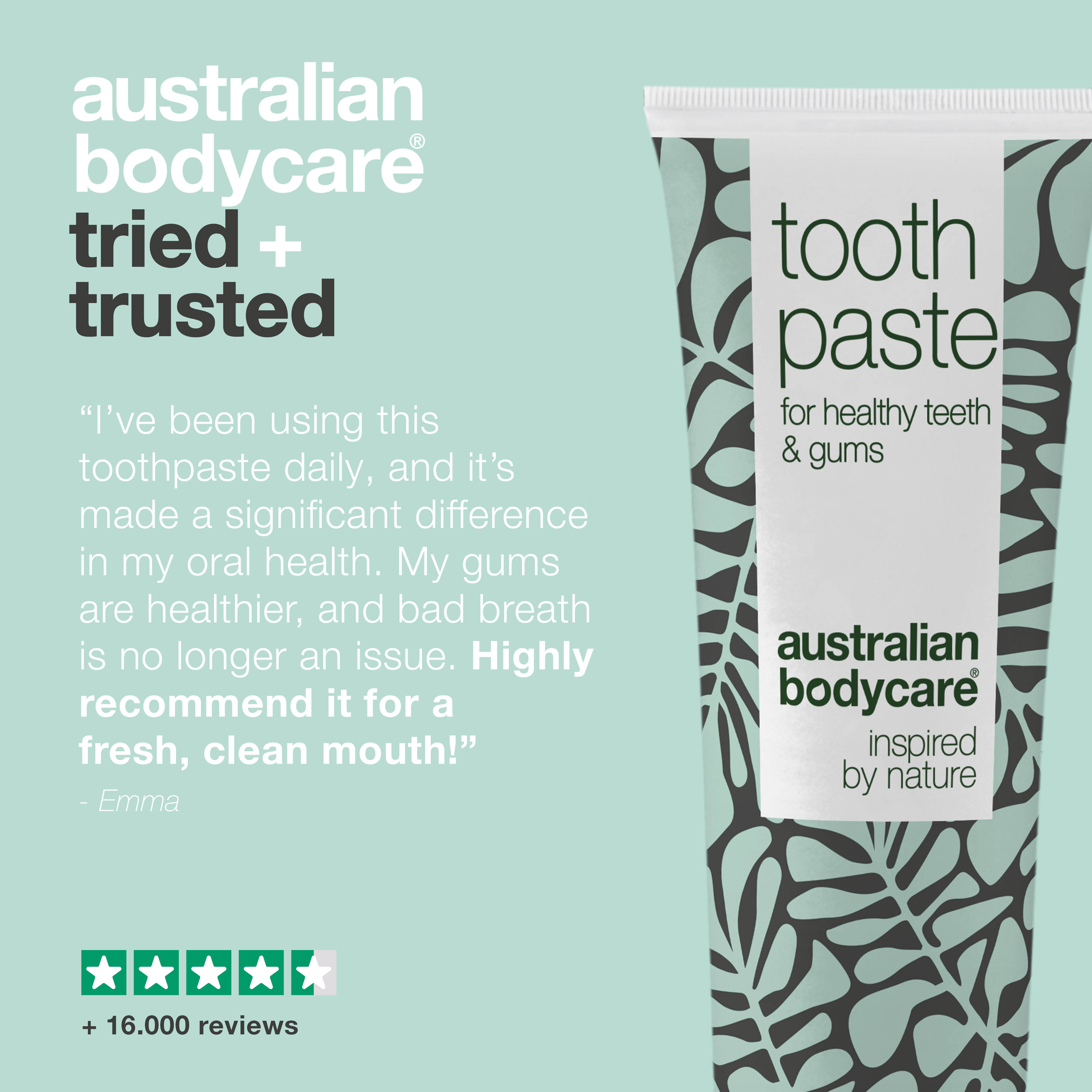 Tea Tree Oil Tooth Paste for healthy teeth and gums — For the daily care of gingivitis and oral thrush