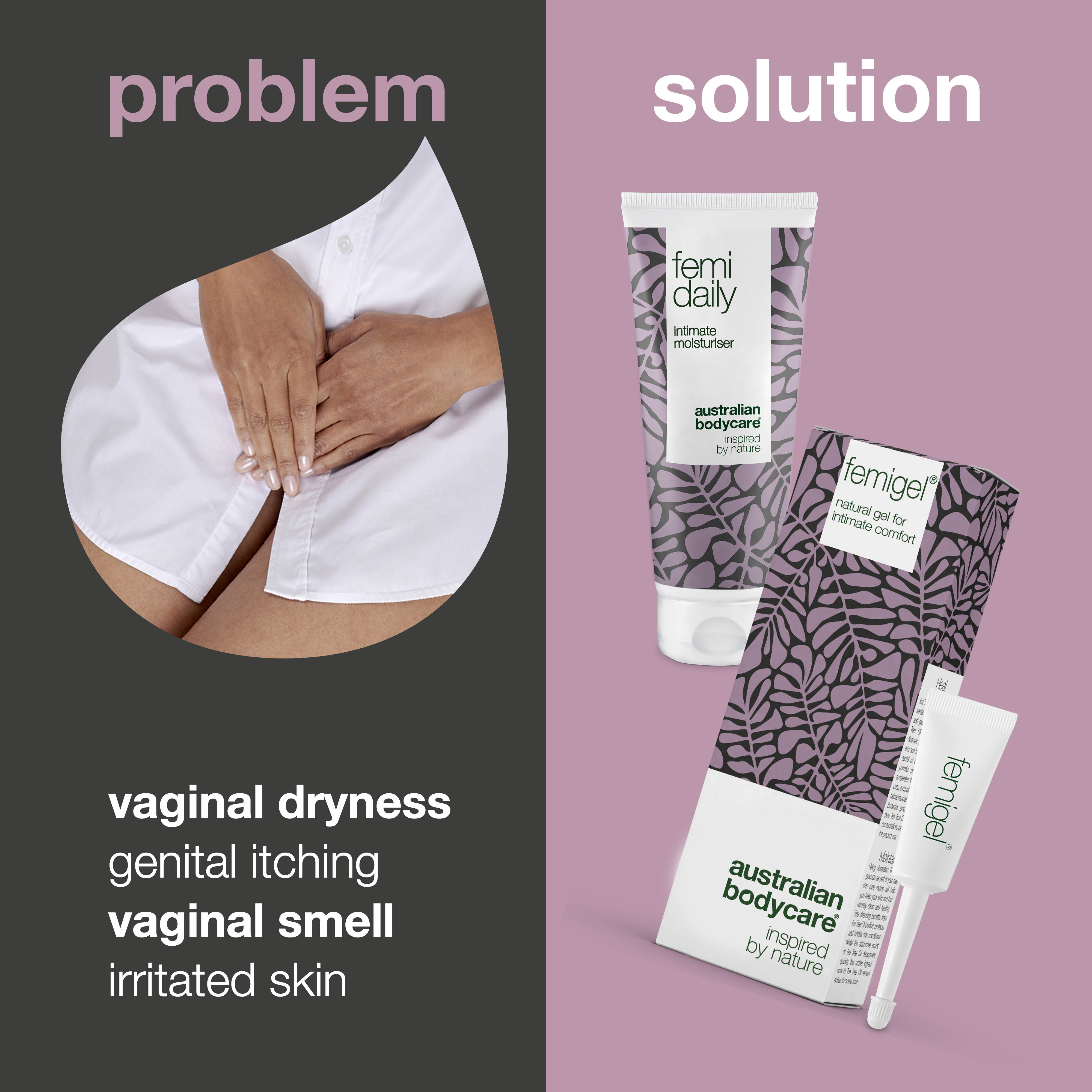 2x intimate products for intimate discomfort  — Intimate products for vaginal dryness, genital itching and vaginal smell