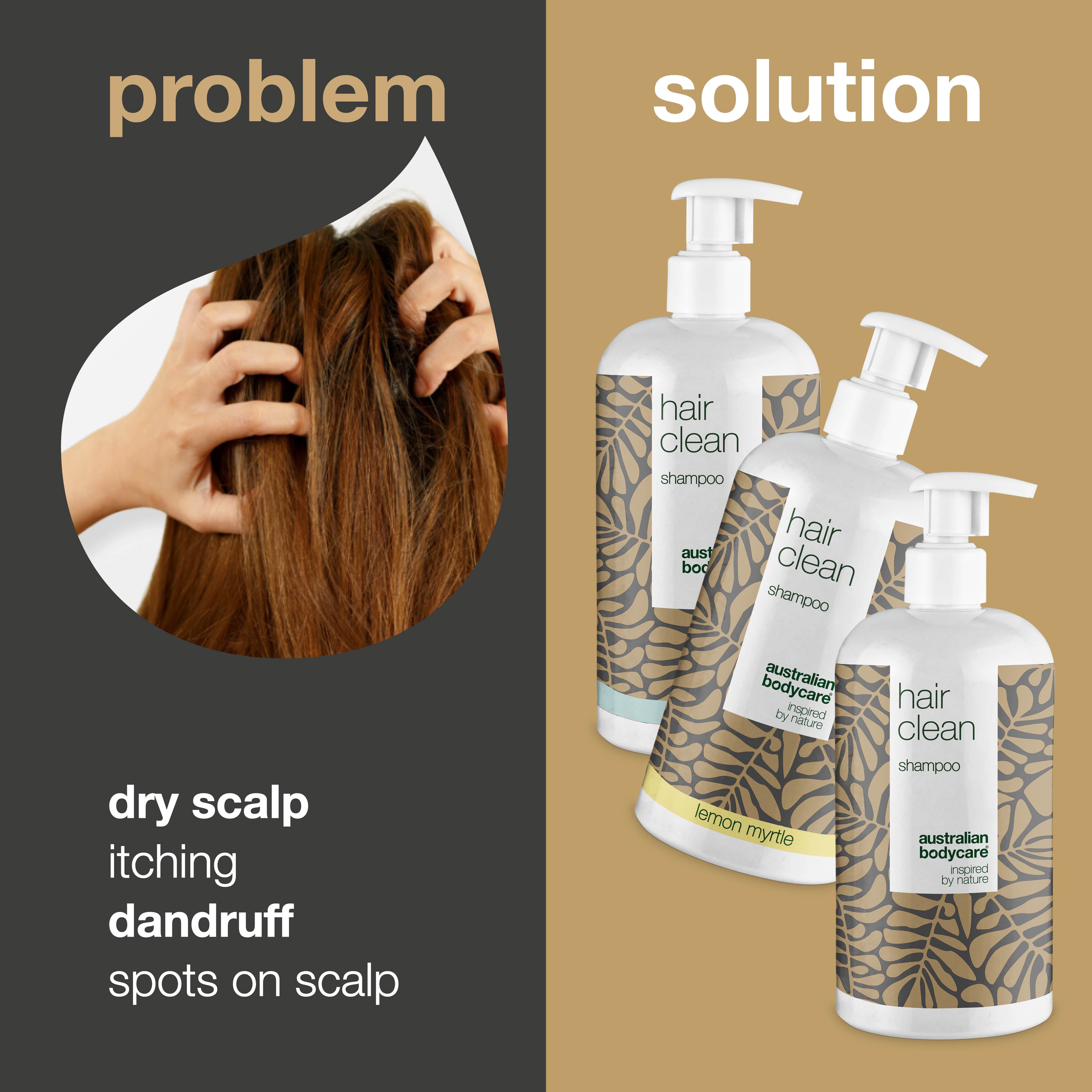 3 Hair Clean shampoo - offer pack — Package offer with 3 x shampoo (500 ml): Tea Tree Oil, Lemon Myrtle & Mint