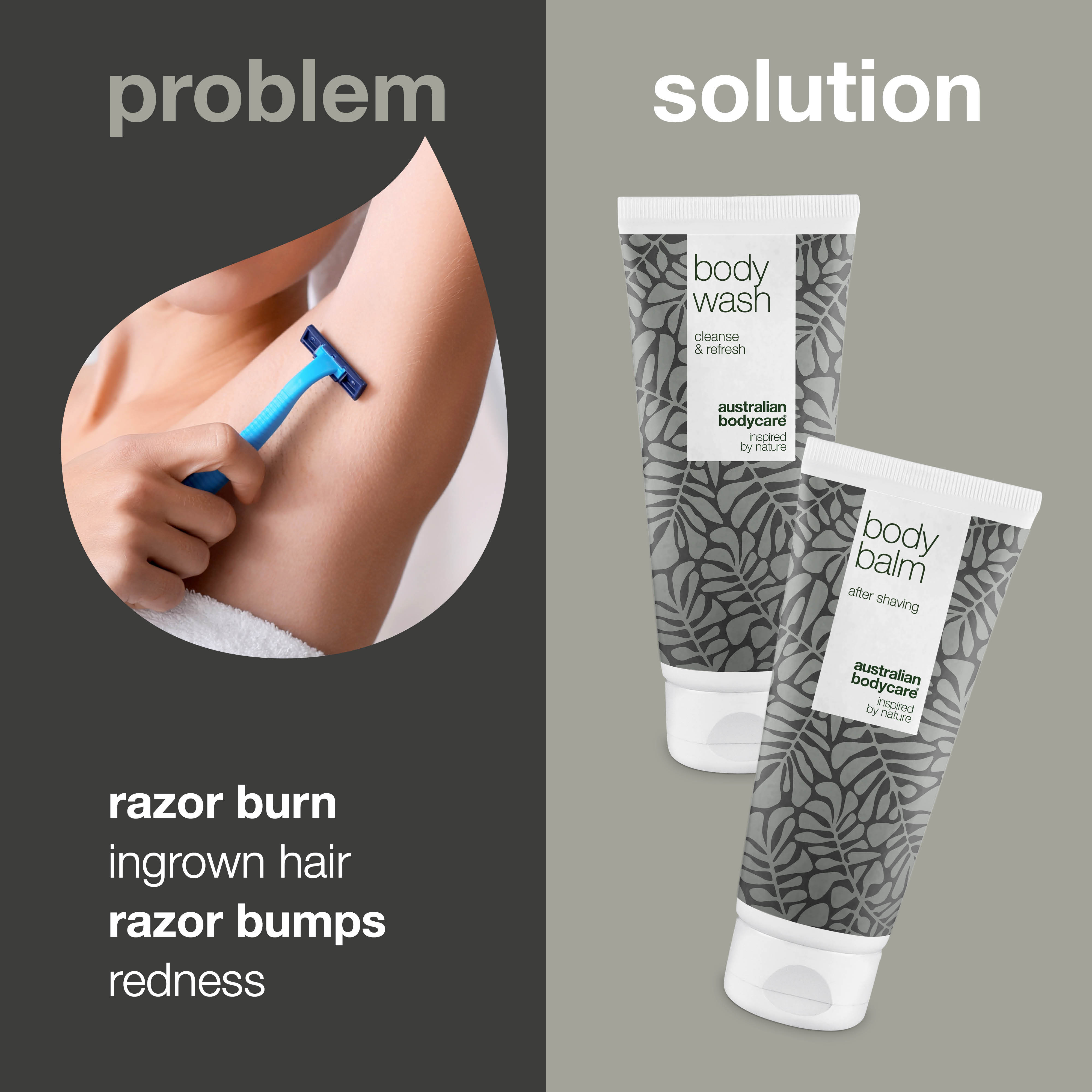 Care package to shave armpits — 2 products against razor burn in armpits after hair removal