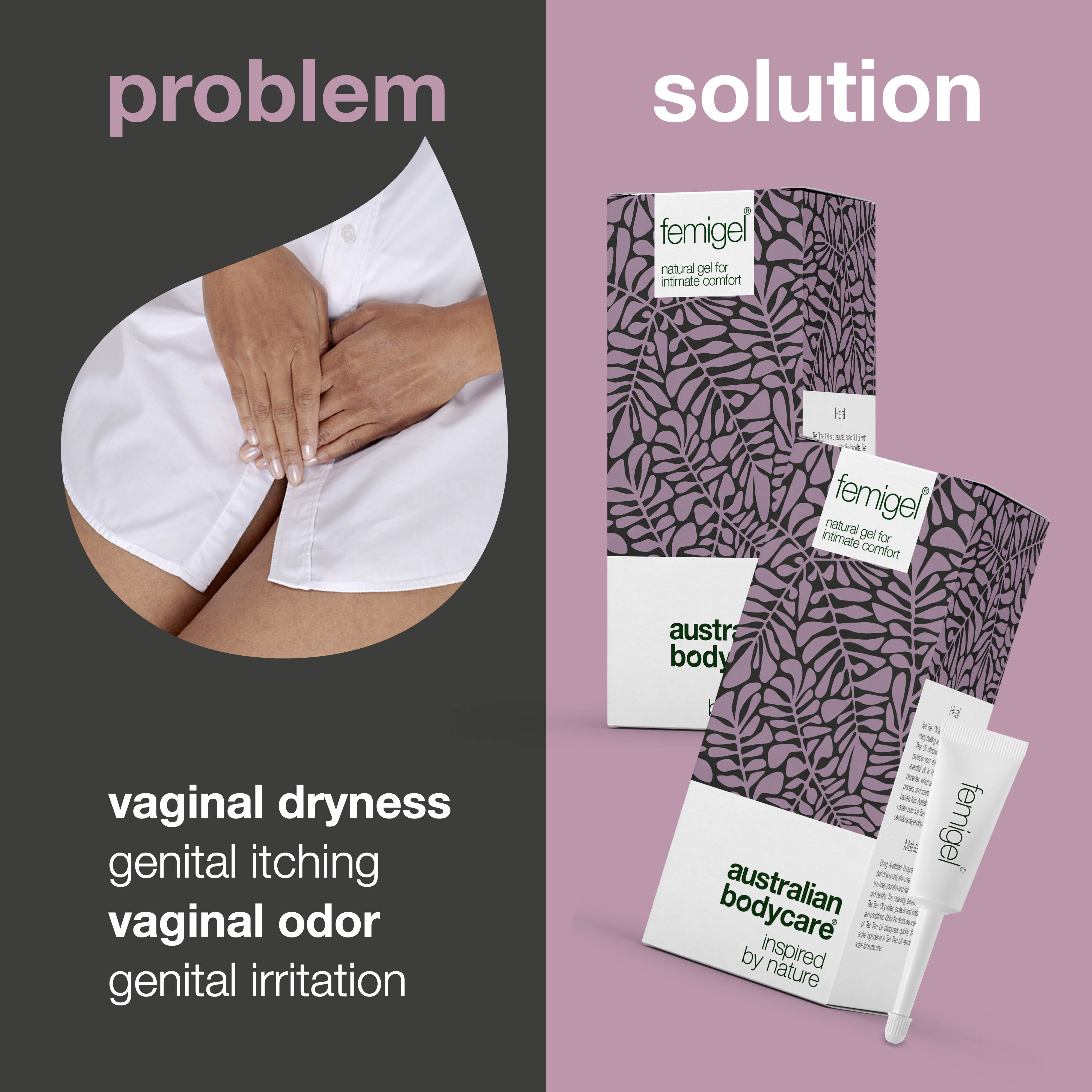 30 x Femigel intimate gel — Nourishing gel for vagial dryness and vaginal odour