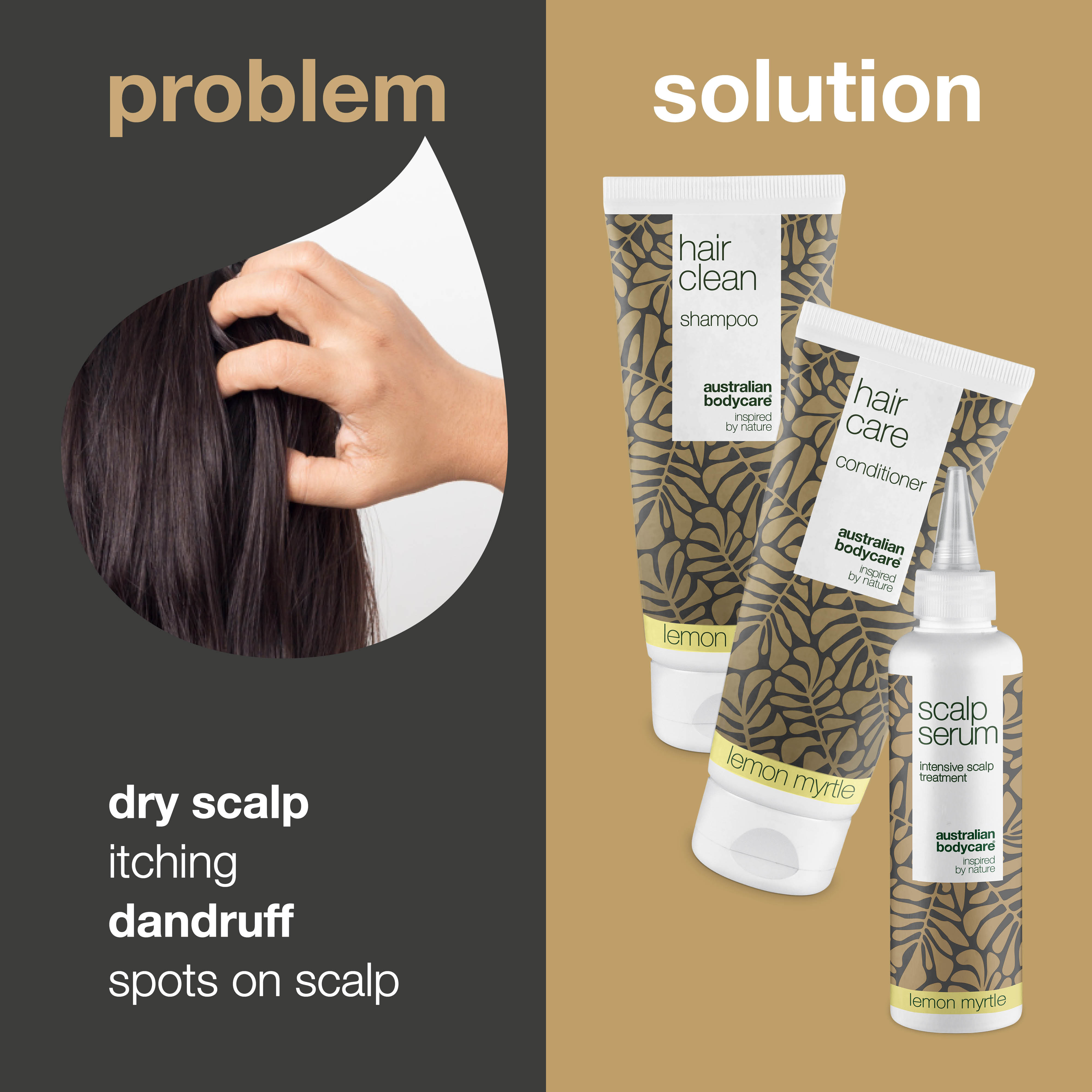 Kit for Scalp Care with Lemon Myrtle — 3x products with Tea Tree Oil and Lemon Myrtle for dandruff and dry scalp