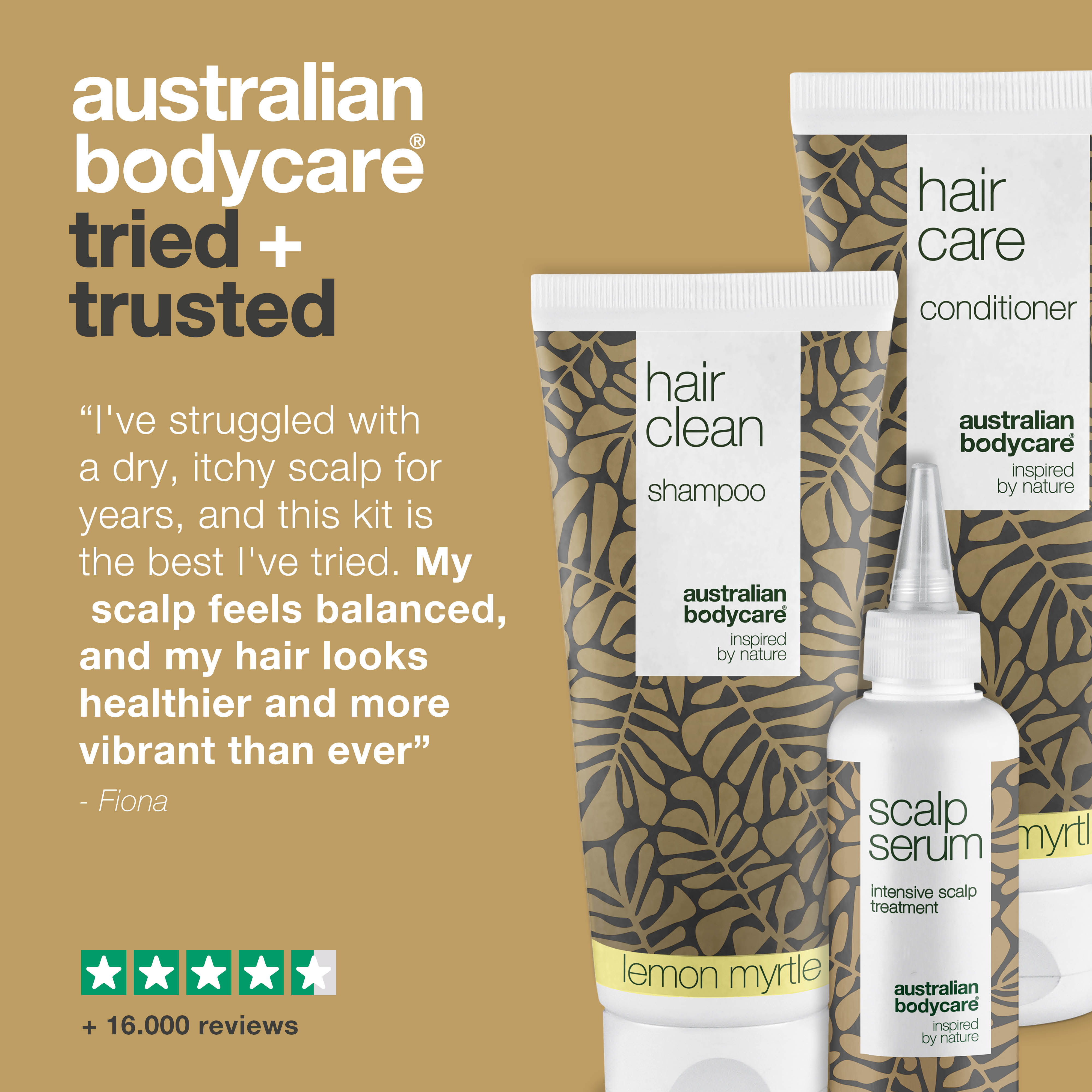 Kit for Scalp Care with Lemon Myrtle — 3x products with Tea Tree Oil and Lemon Myrtle for dandruff and dry scalp