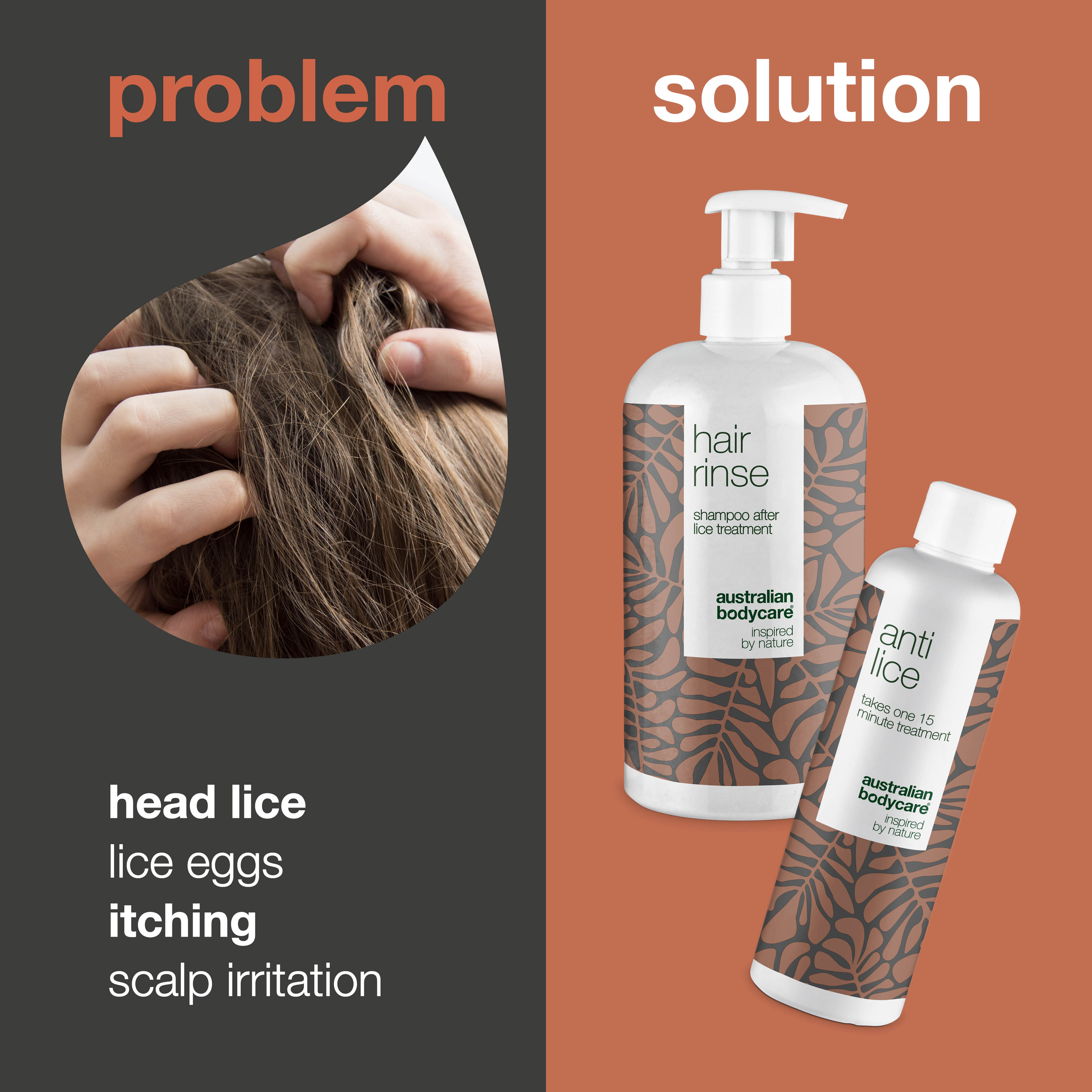 2 XL products for head lice treatment — XL lice cure and XL preventive head lice shampoo for lice and nits problems