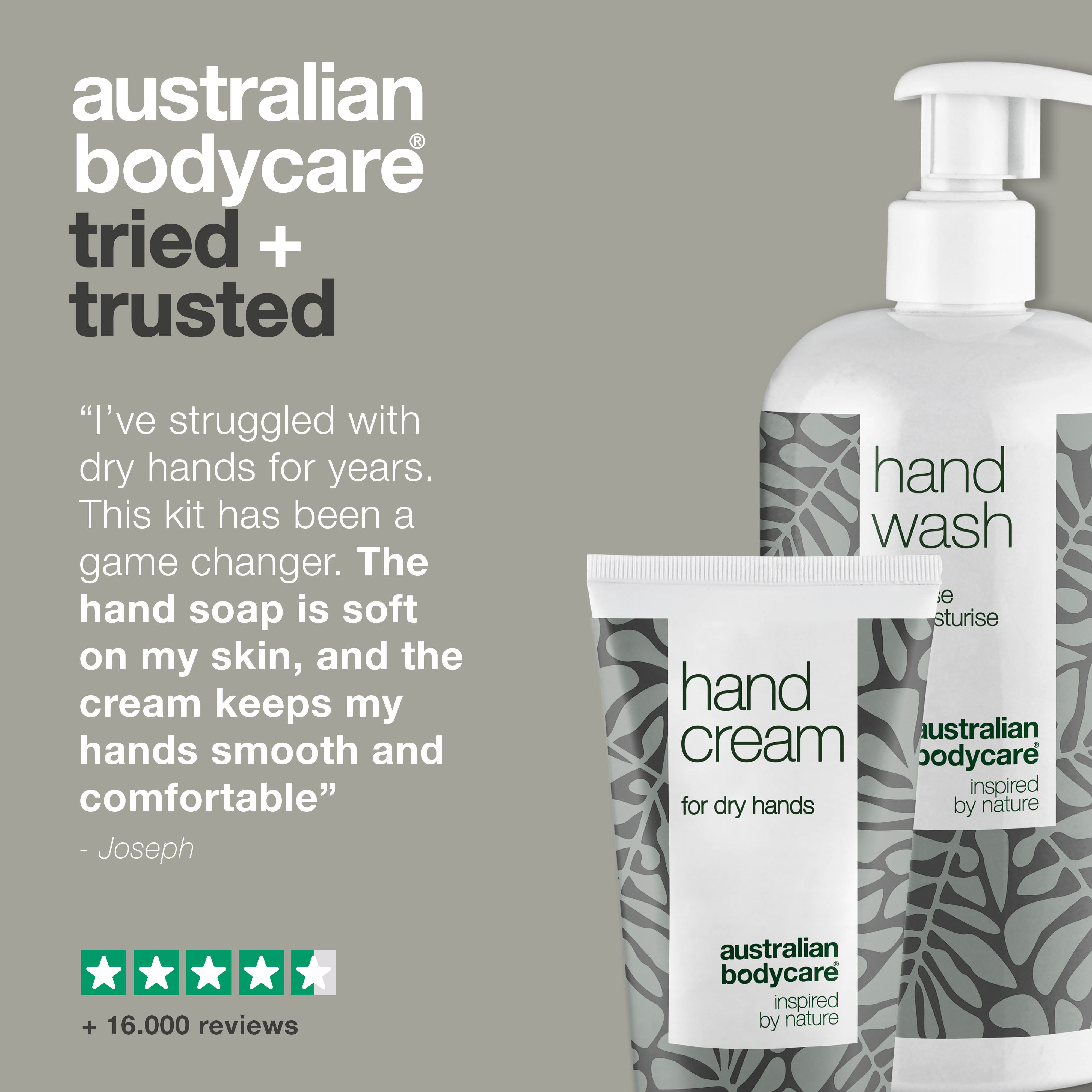 Kit against itchy hands with dry skin, and sore hands — Hand soap and hand cream for chapped, dry hands