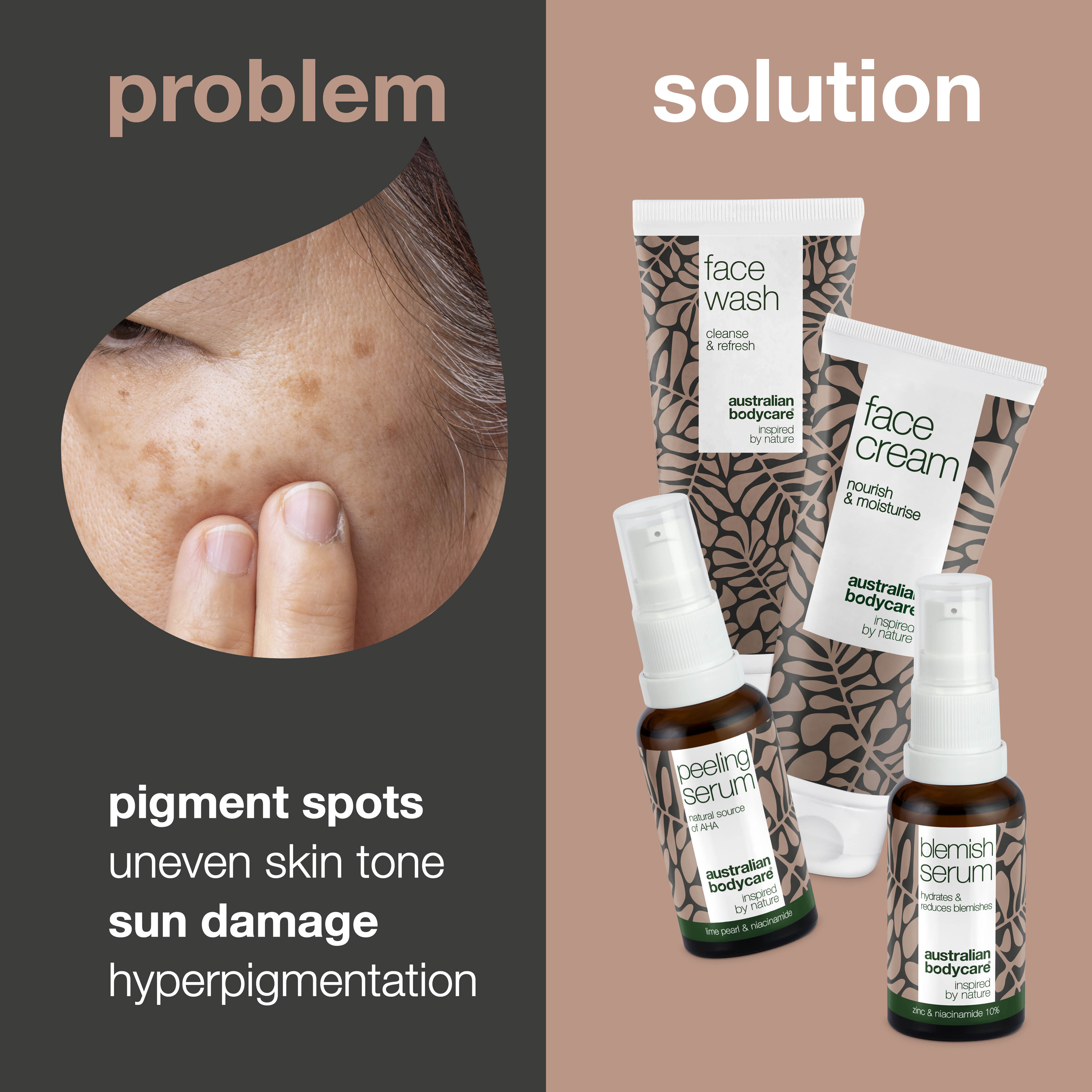 Pigmentation package — Reduces pigmentation problems on the face