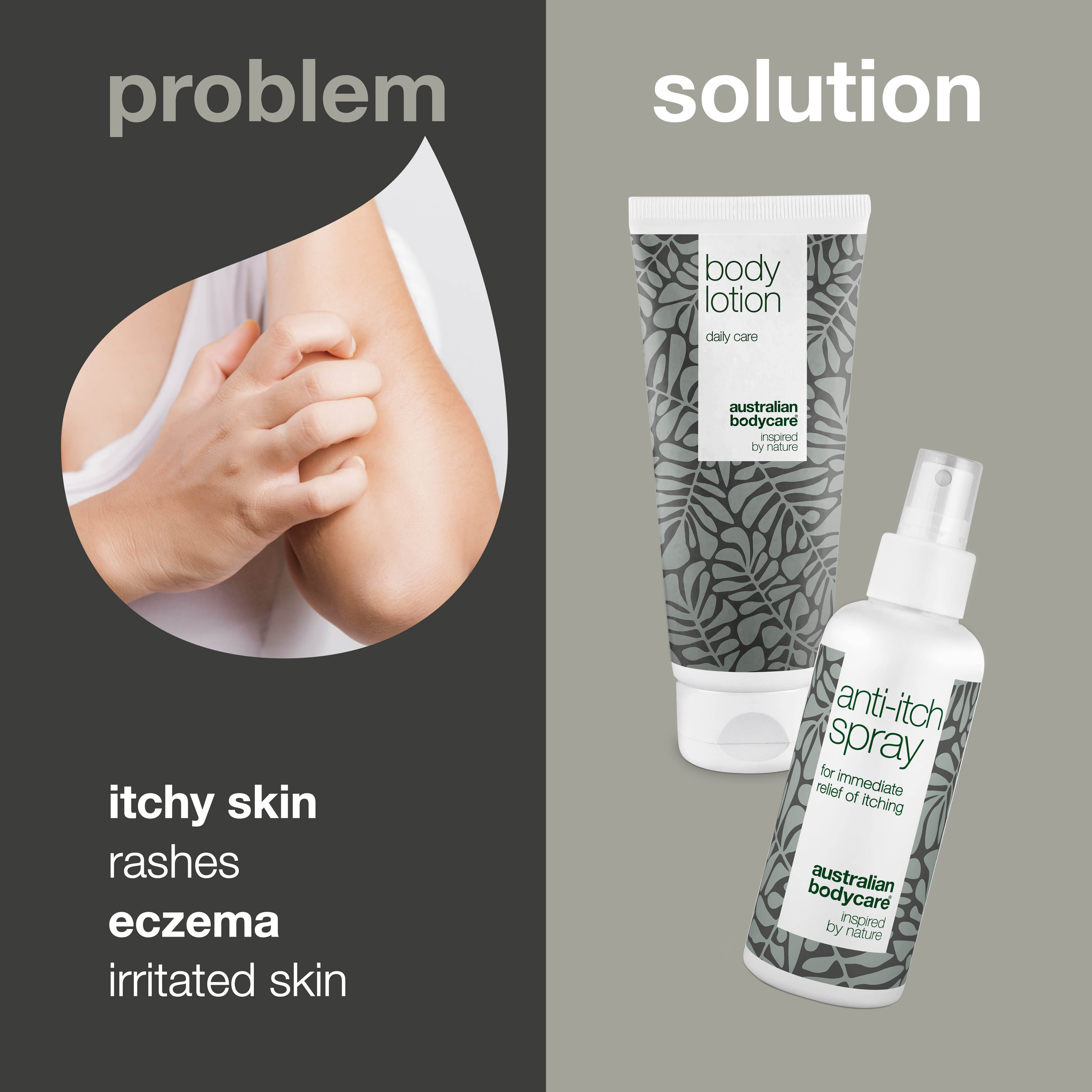 Kit for itchy skin relief — Kit that nourishes and prevents itchy skin