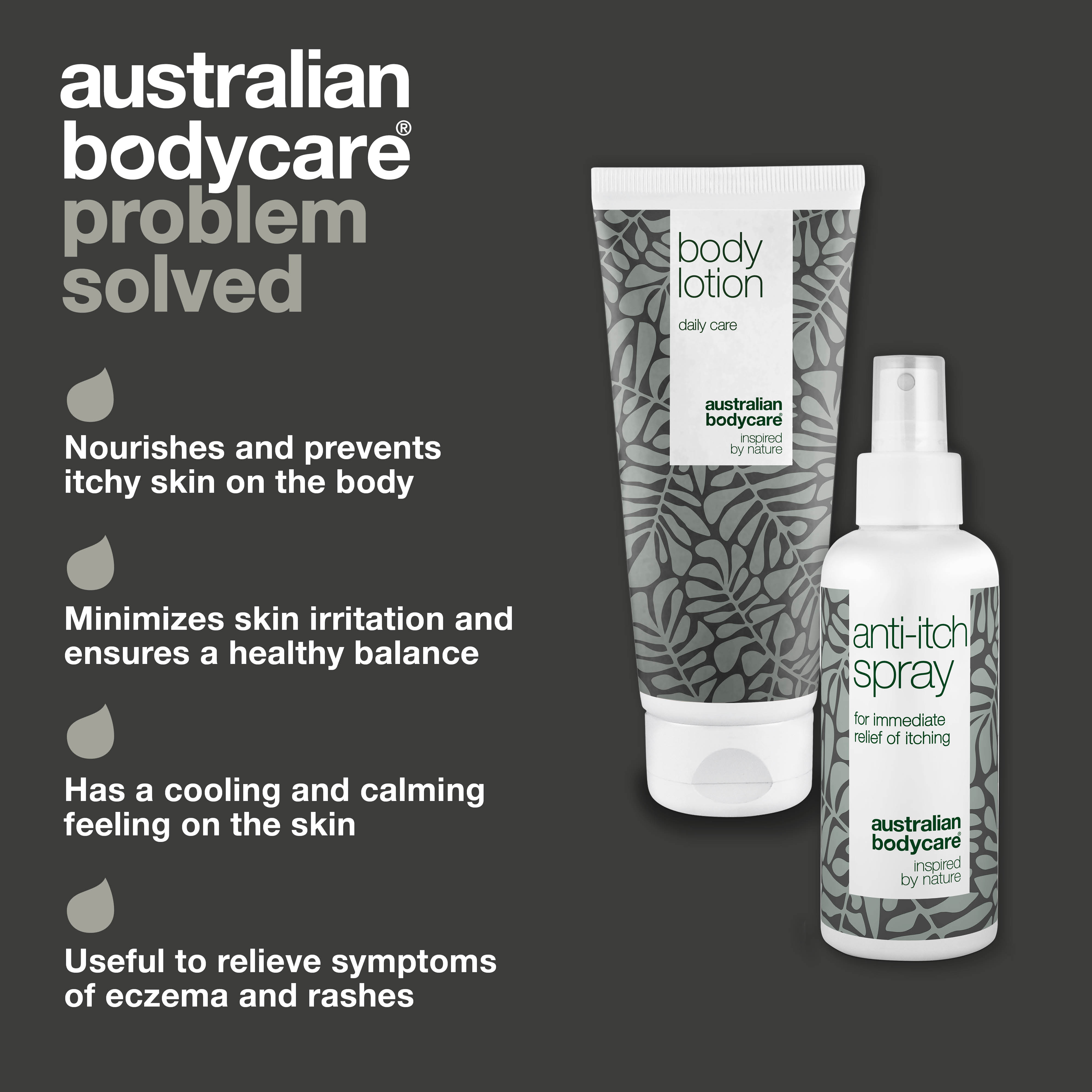 Kit for itchy skin relief — Kit that nourishes and prevents itchy skin