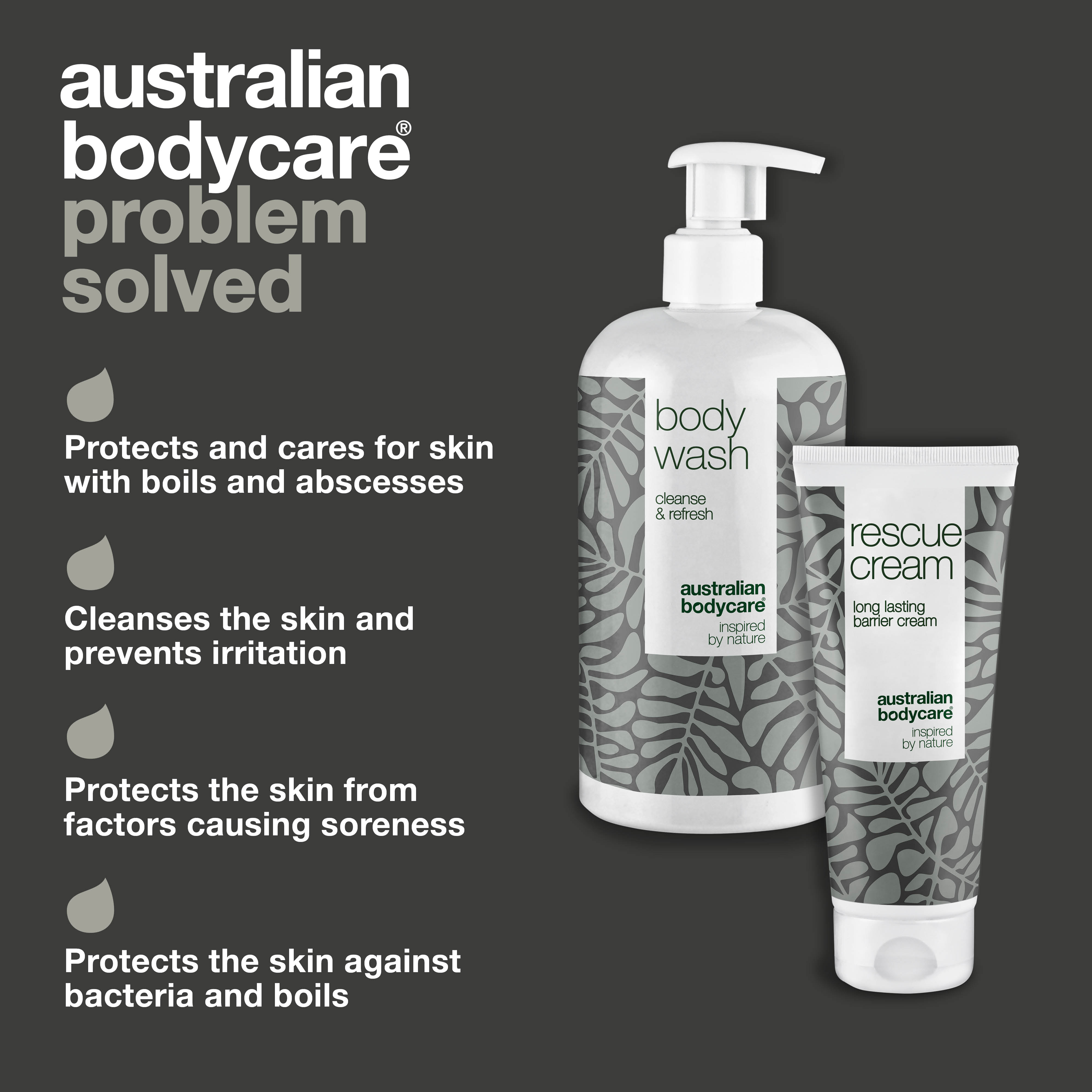 Kit for the daily care of boils — 2 products for daily cleansing and care of furuncles, abscesses and exposed skin