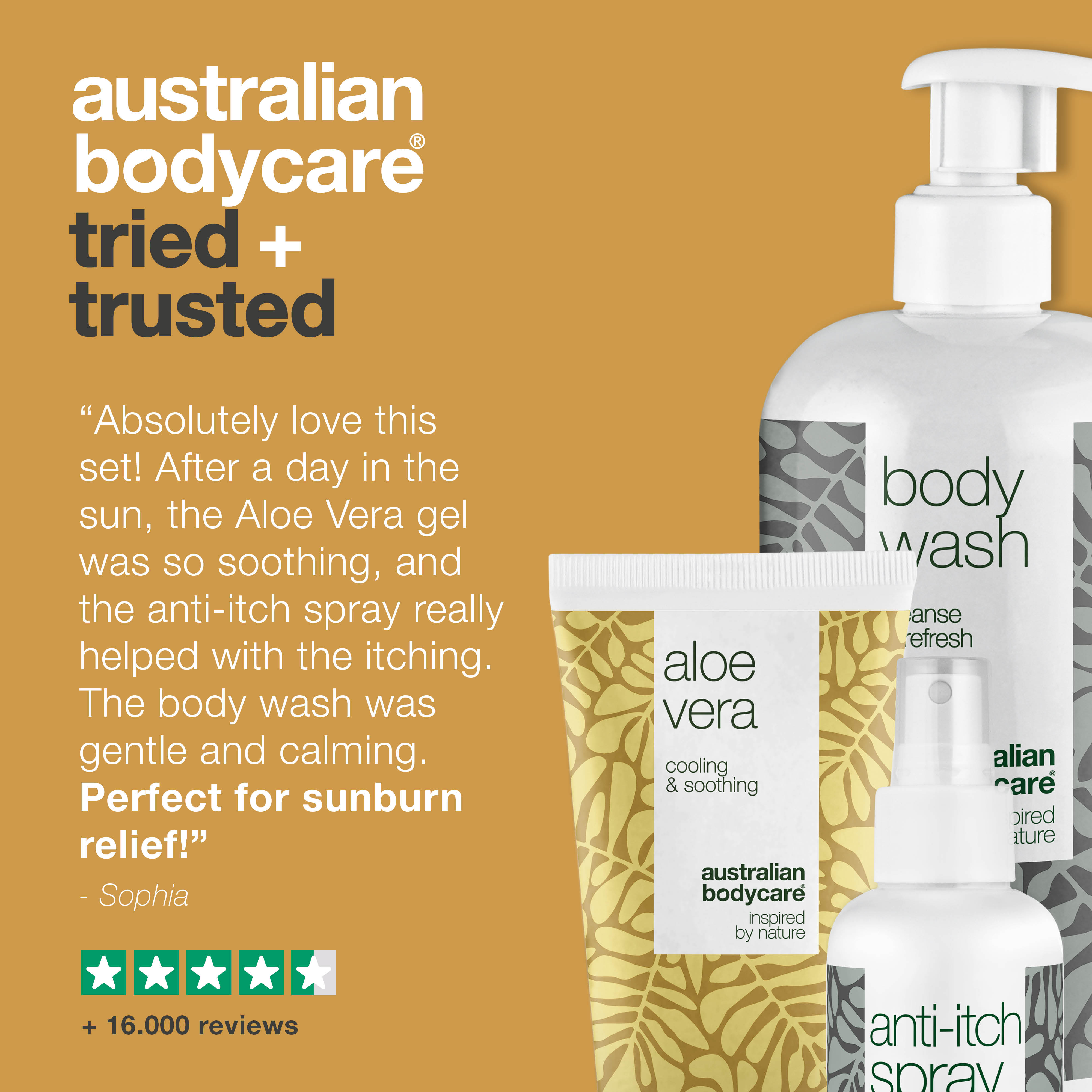 Aftersun set for red and sun damaged skin — 3 products to care for sunburn, burning sensation and sun rash