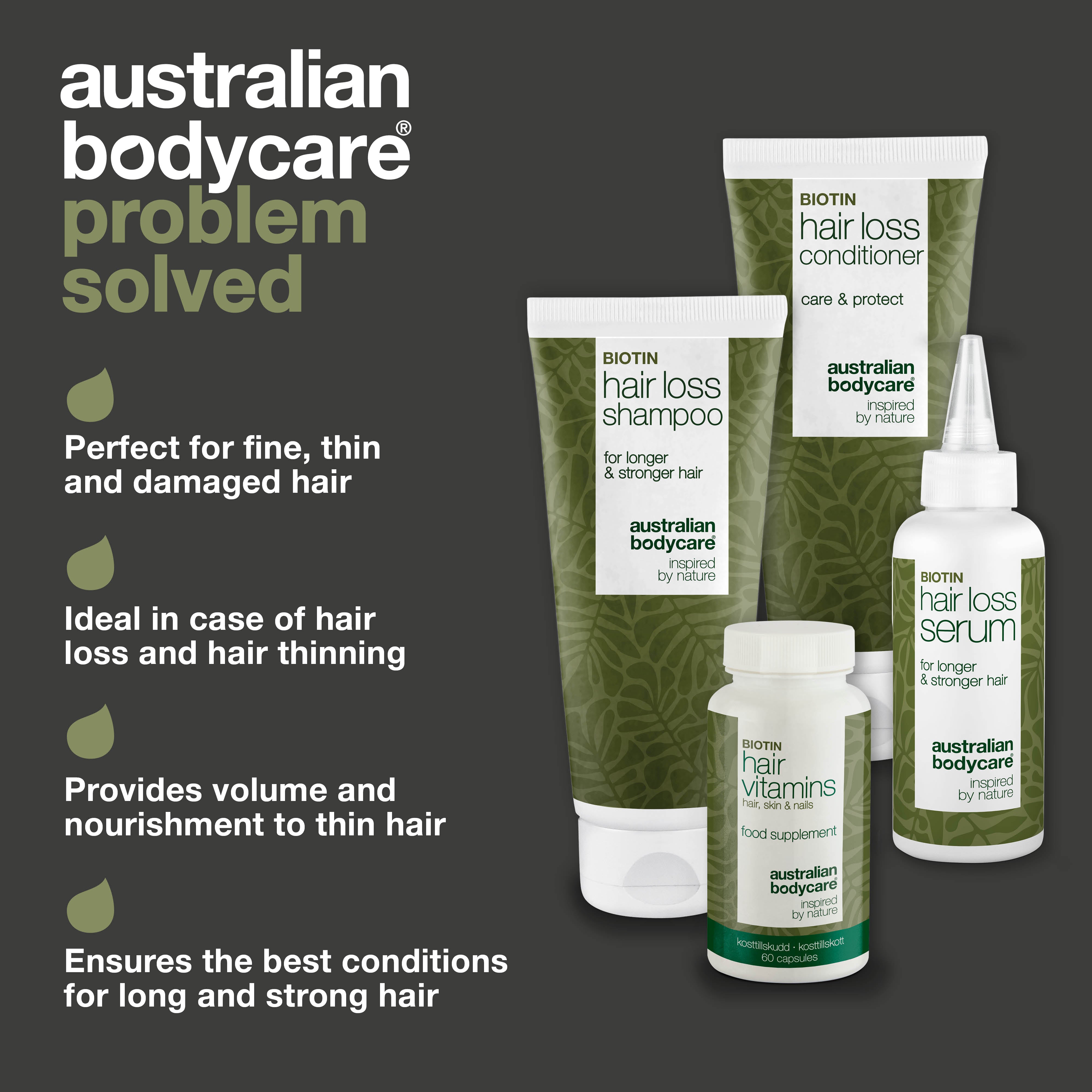 4 products for hair loss and thinning hair — Hair loss products with Biotin, Tea Tree Oil and Capilia Longa