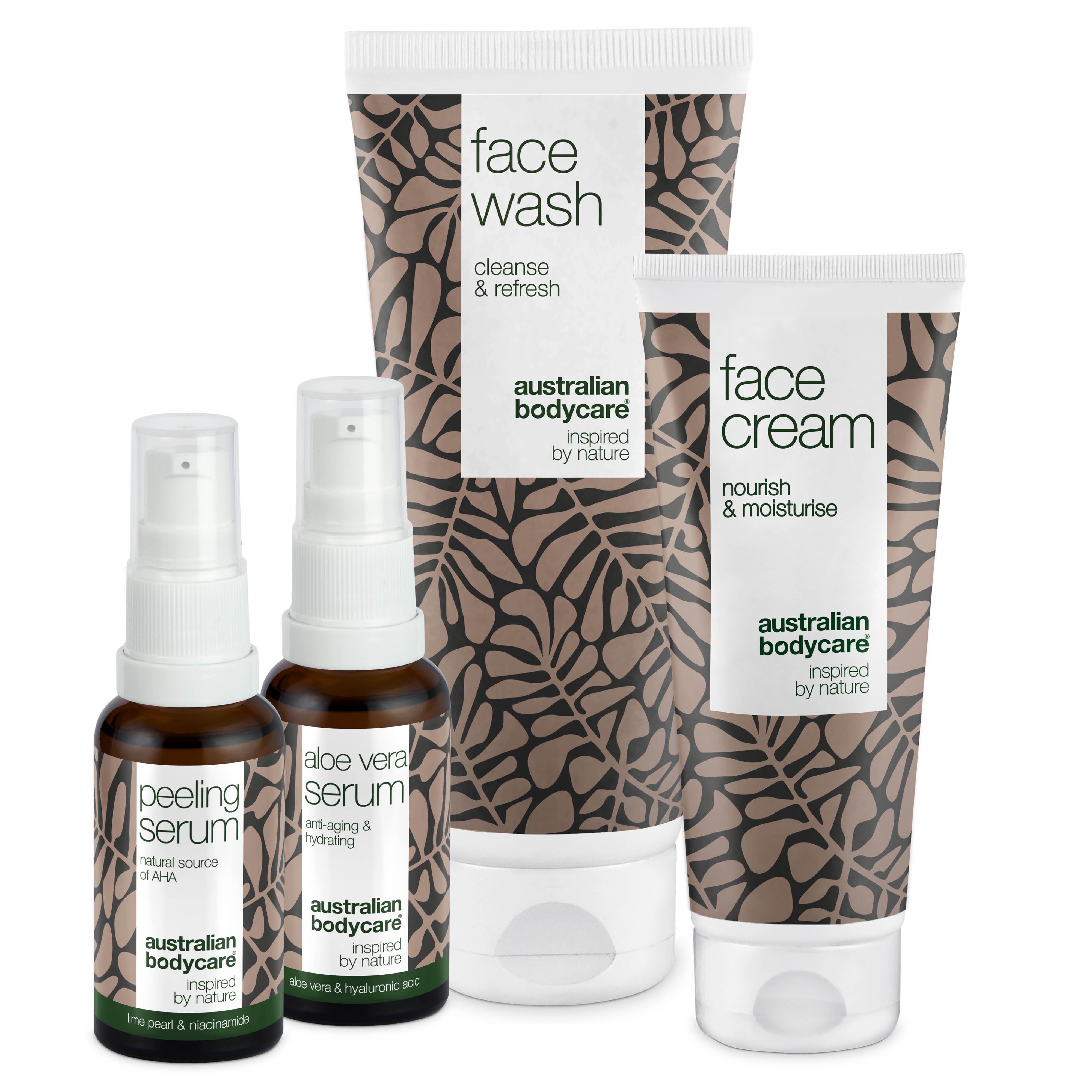 4 Products for wrinkles and dehydrated skin — Complete Anti Age package against wrinkles and dry skin on the face