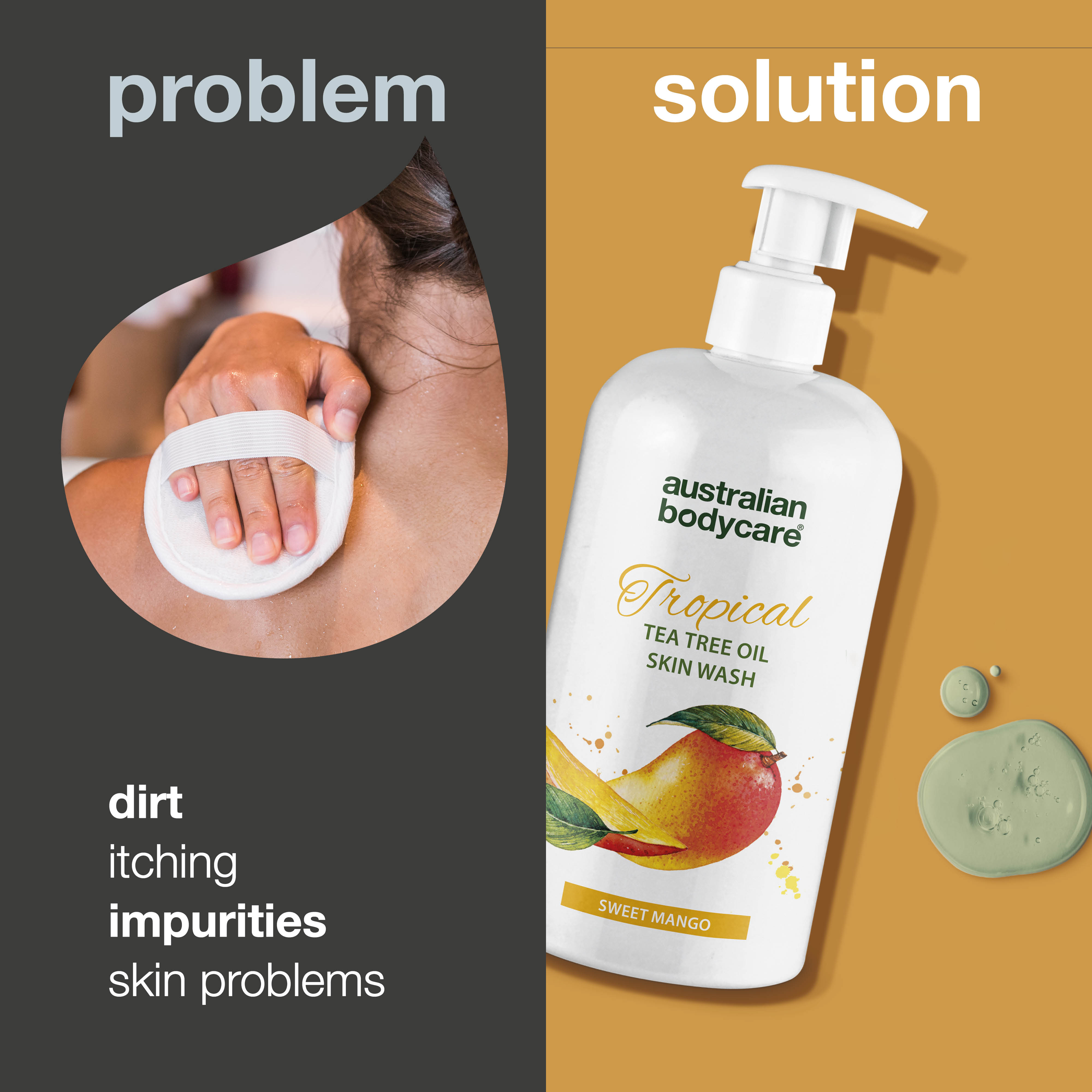 Tropical Skin Wash with mango — Professional Body Wash with Tea Tree Oil and mango for a clean and healthy skin