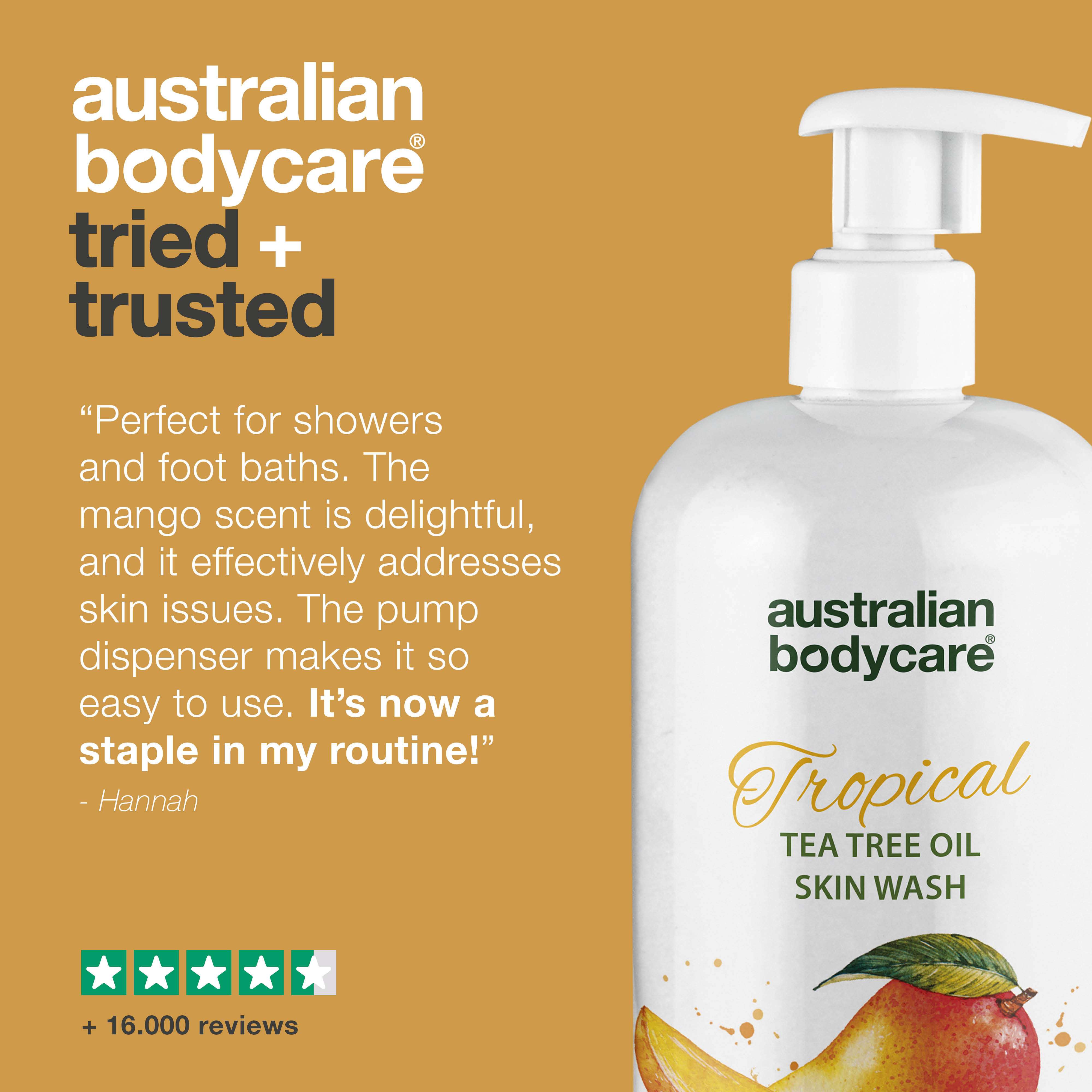 Tropical Skin Wash with mango — Professional Body Wash with Tea Tree Oil and mango for a clean and healthy skin