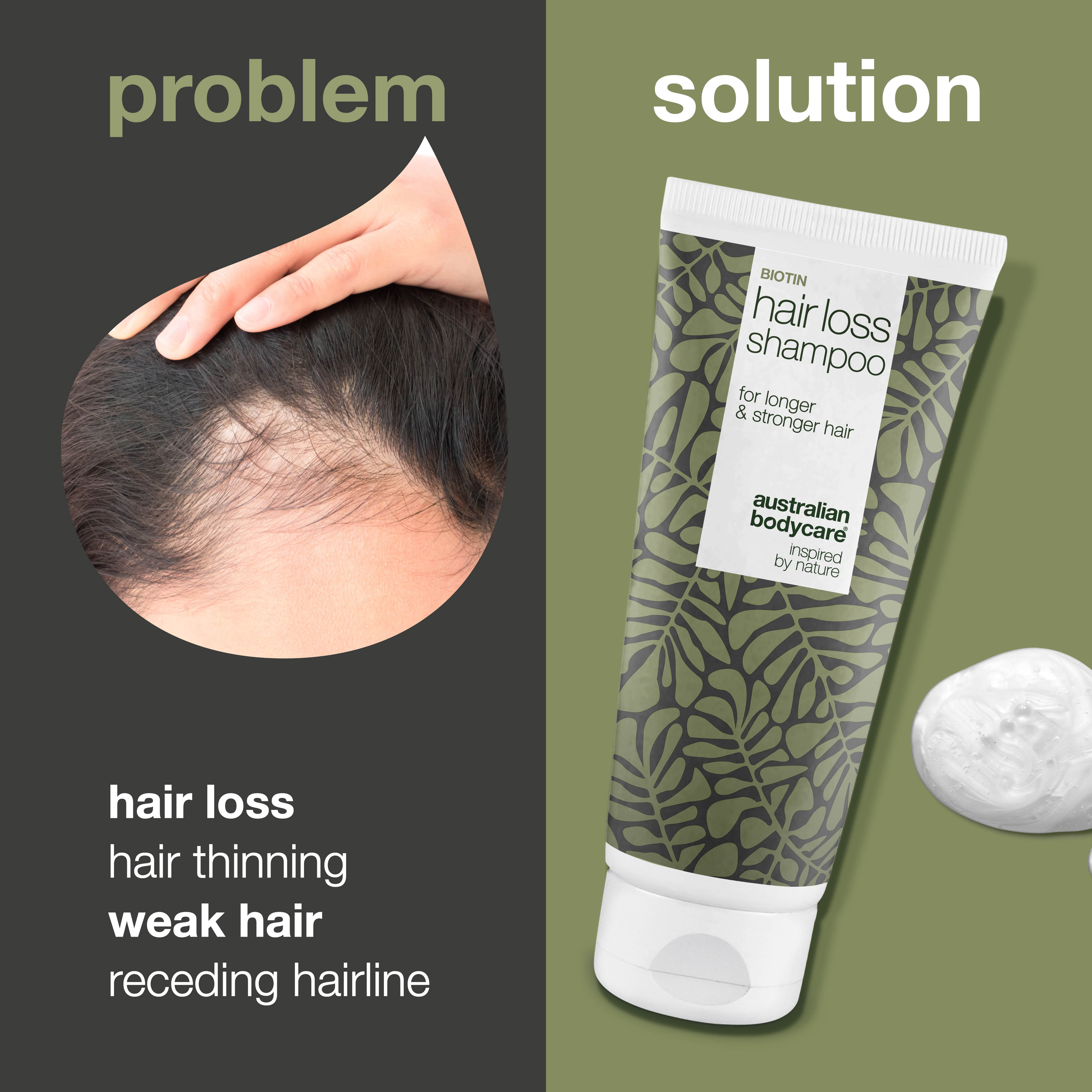 Hair loss shampoo for hair thinning with biotin and Capilia Longa — Shampoo for thin hair, fine hair or receding hairline