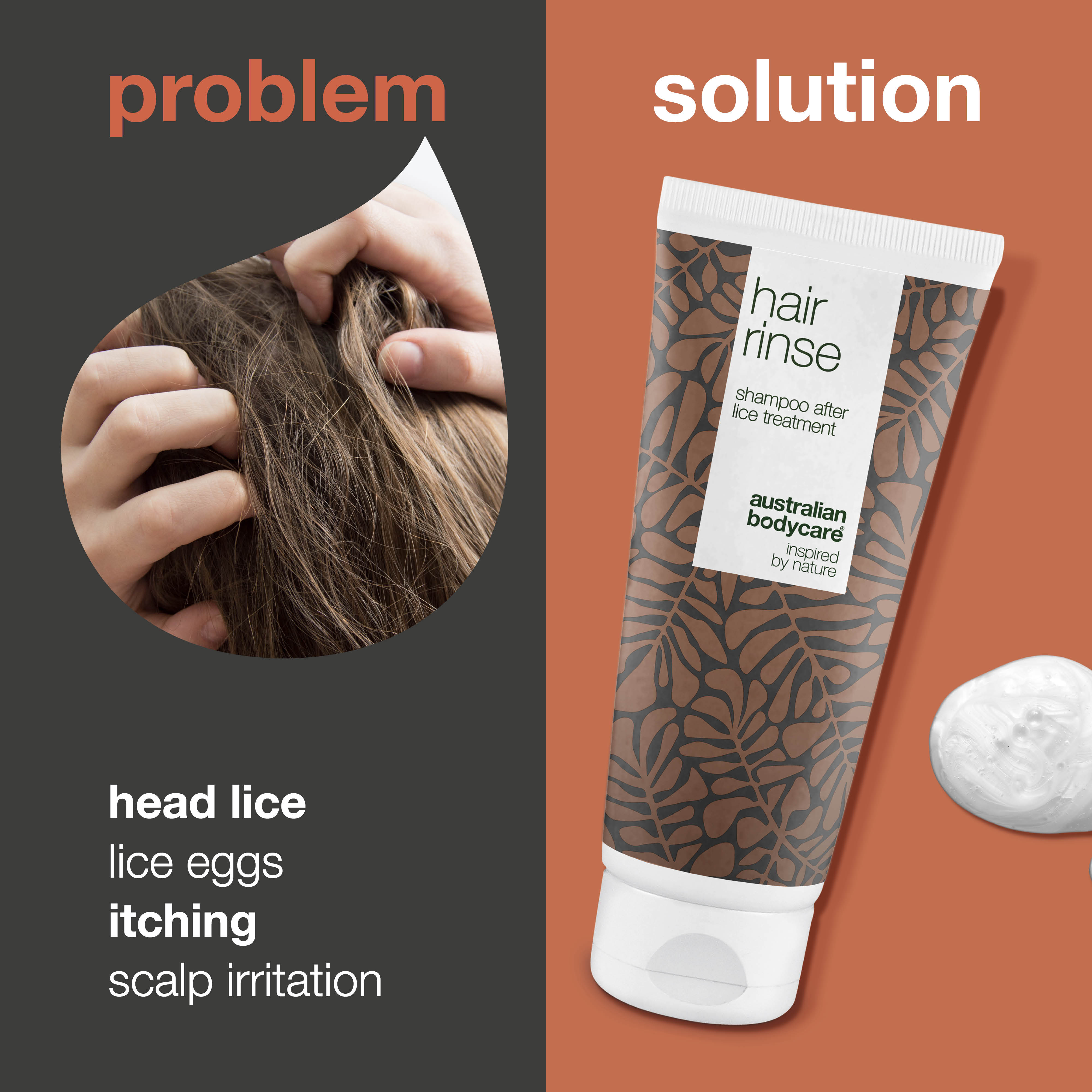 Head lice shampoo with Tea Tree Oil — Shampoo to prevent head lice and wash the hair after lice treatment